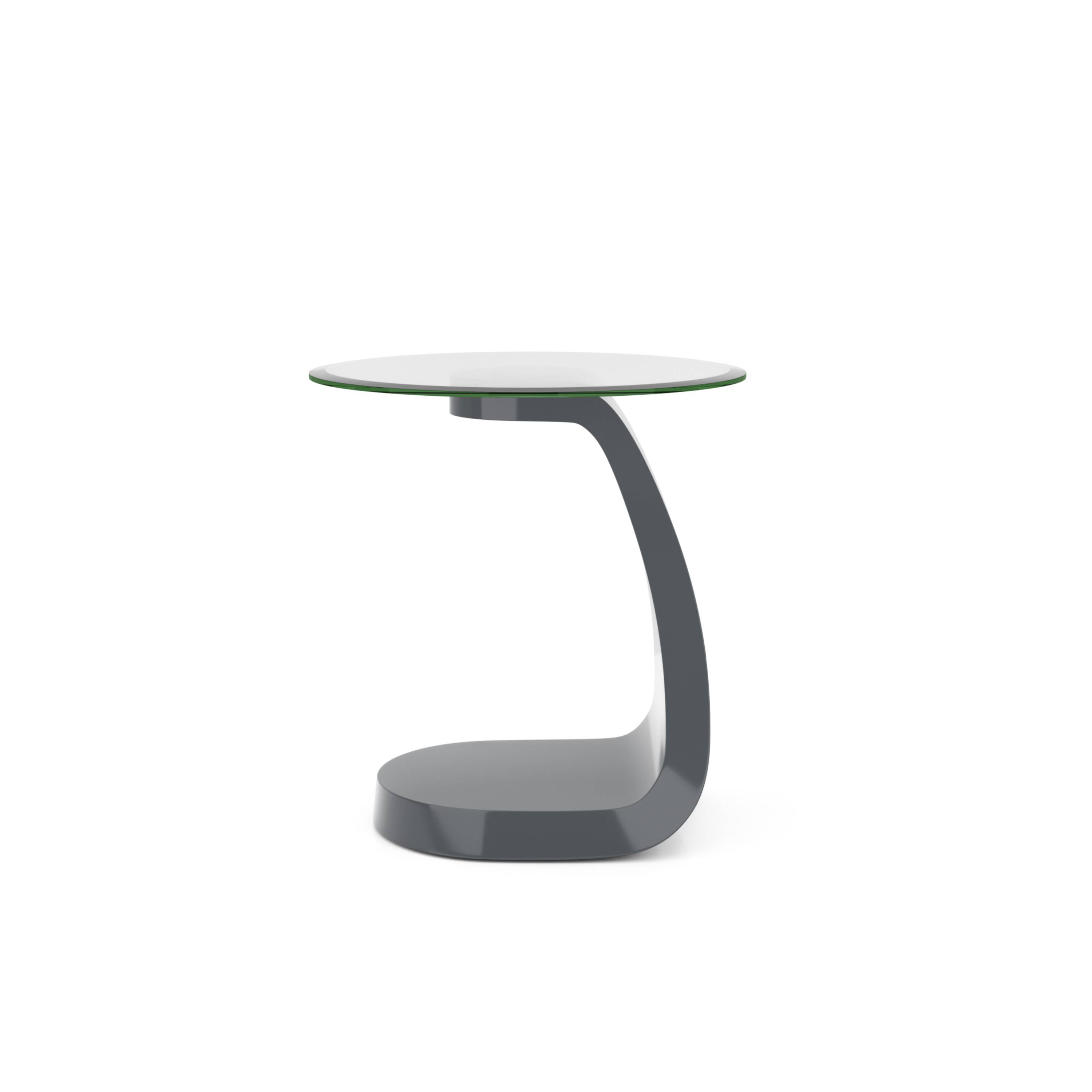Pelletoni Glass Top End Table in Gray