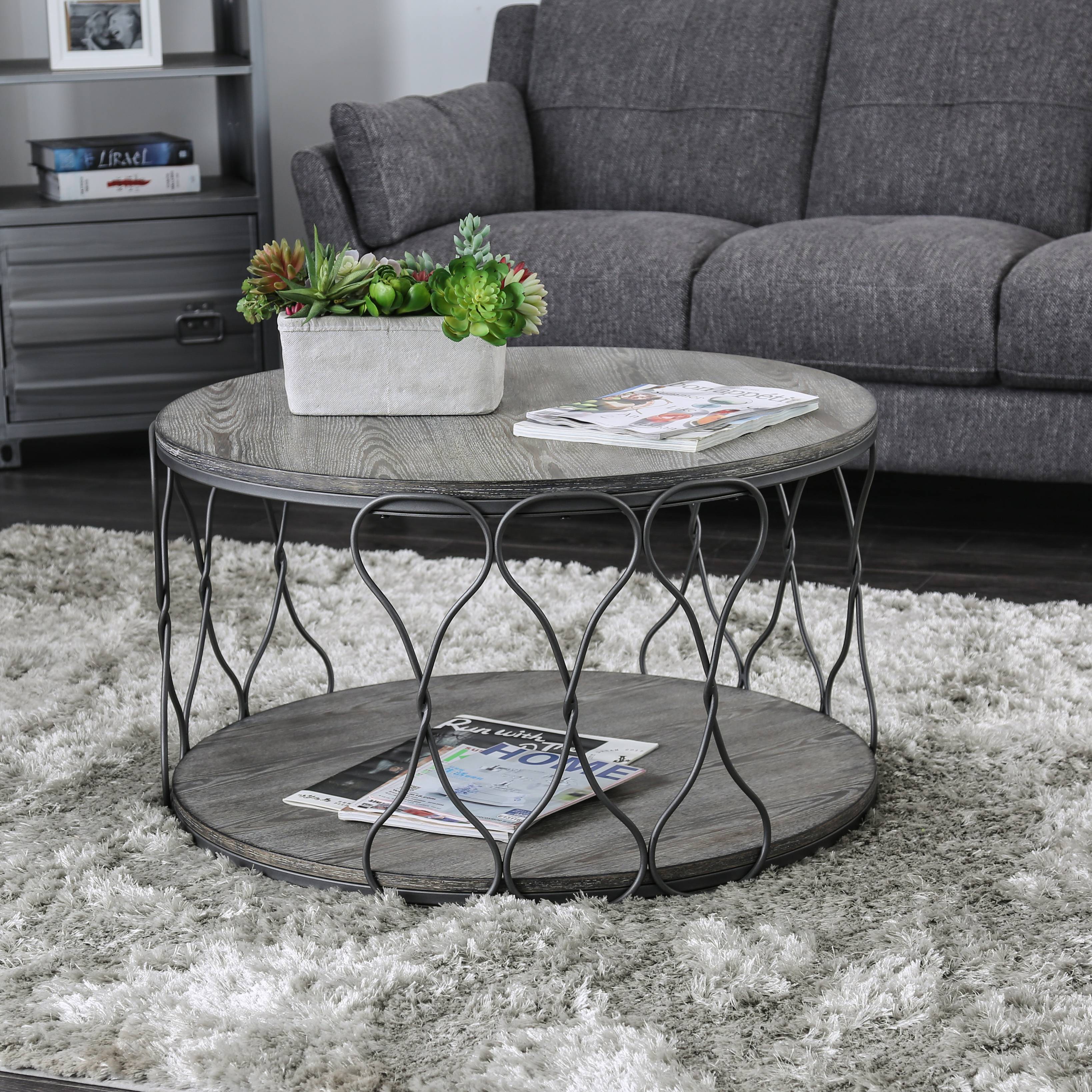 Stenz Industrial Wood Coffee Table