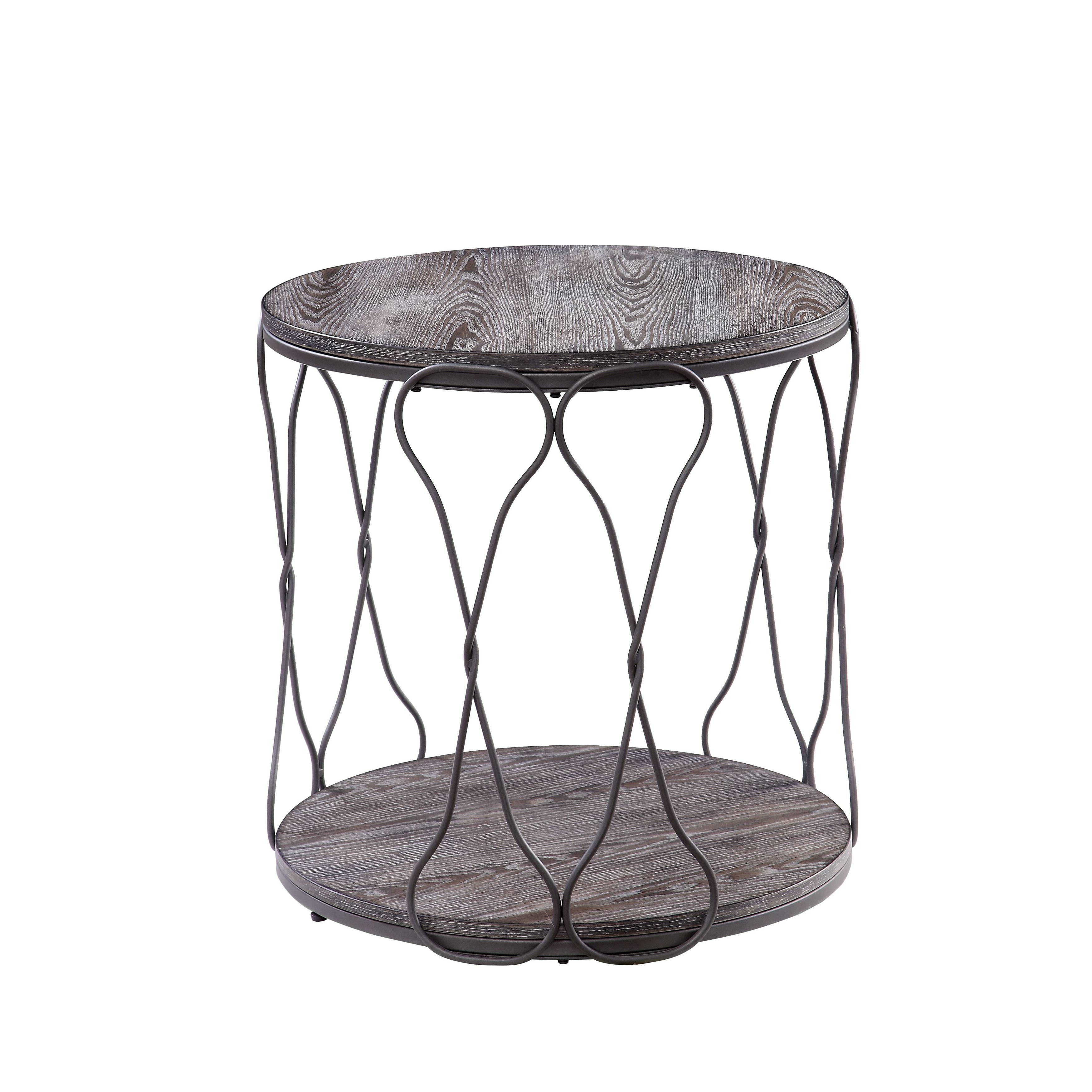 Stenz Industrial Round End Table