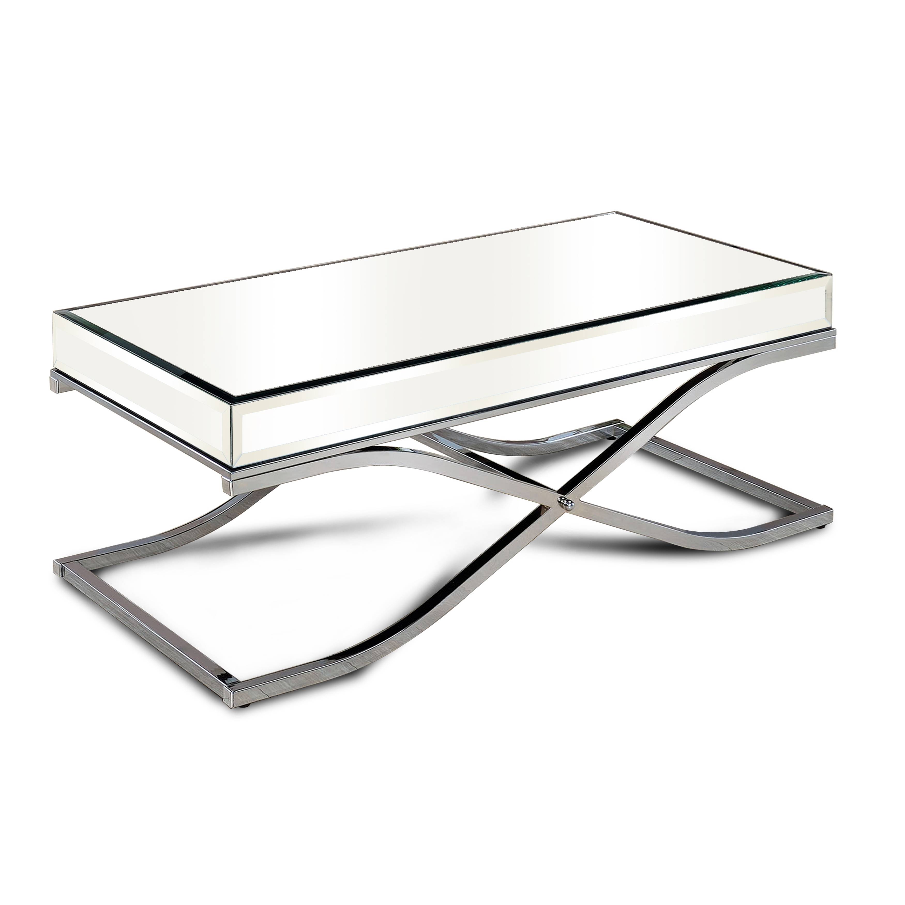 Lorrisa Contemporary Glass Top Coffee Table in Brass