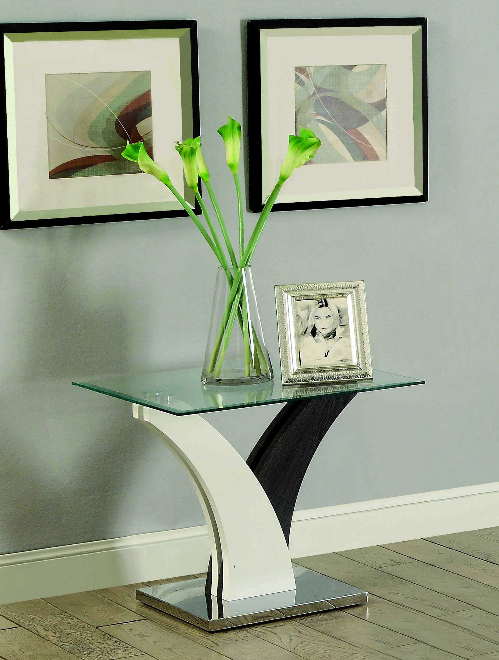 Acarra Contemporary Glass Top End Table