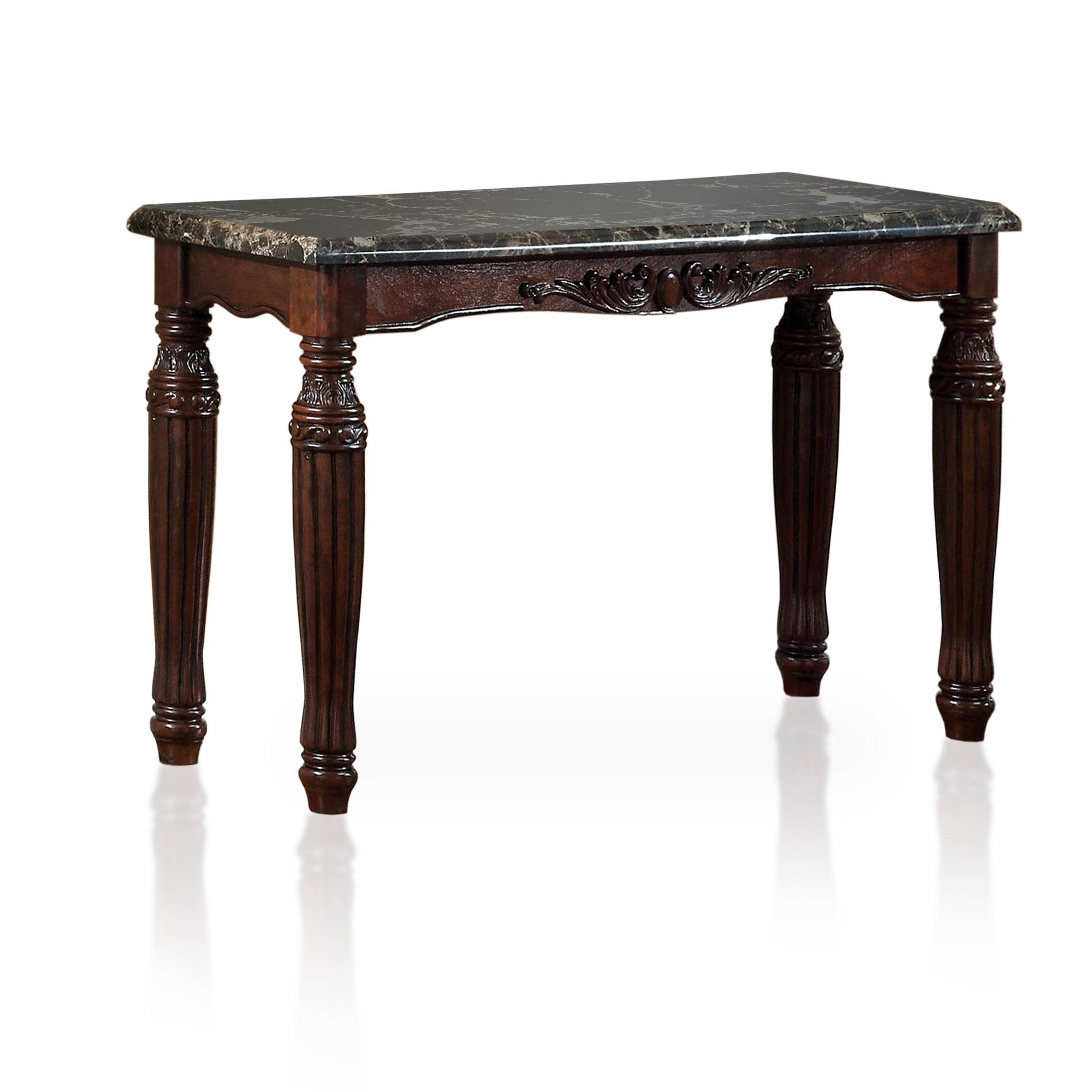 Myrna Traditional Faux Marble Top Sofa Table