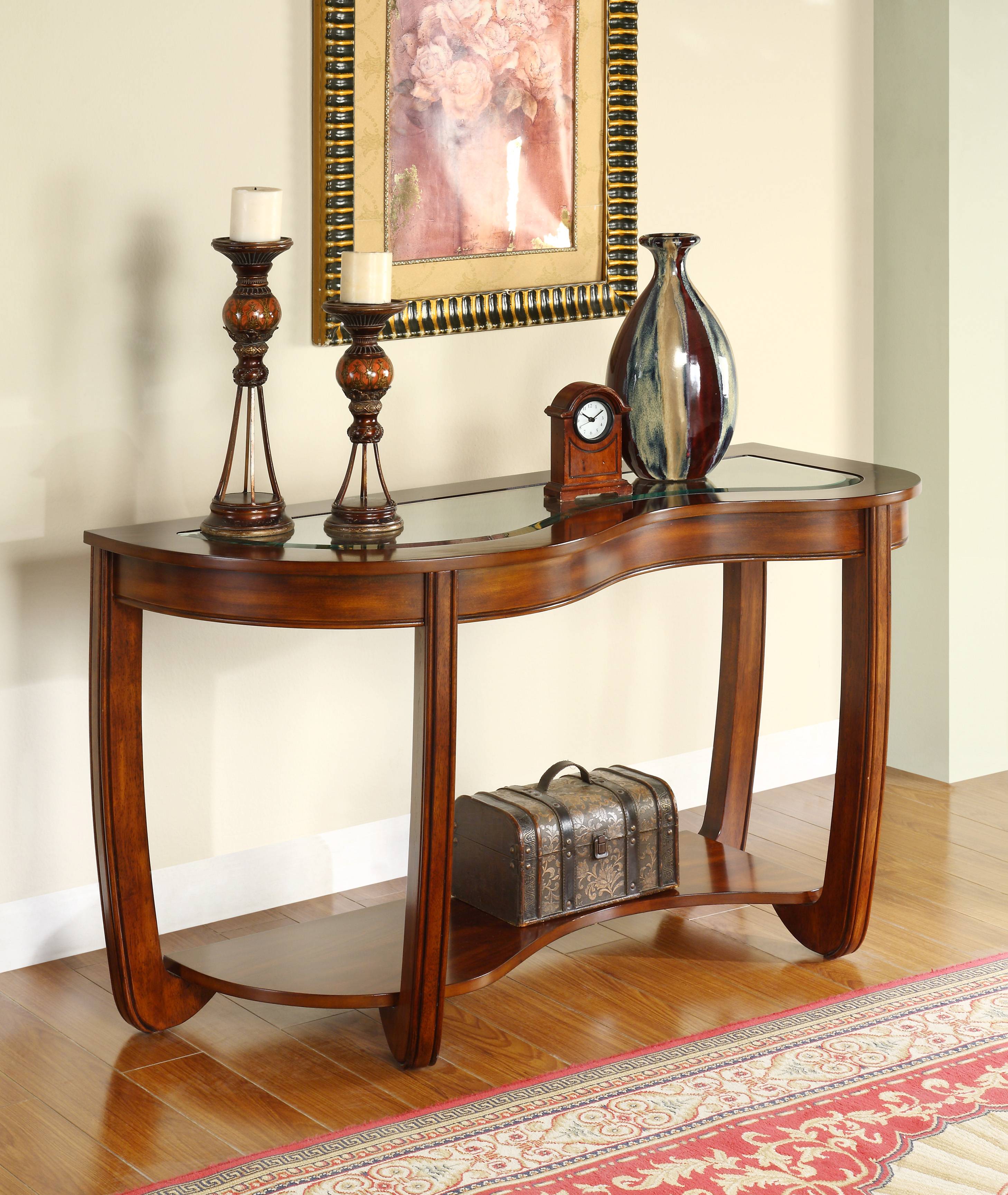 Shervin Transitional Open Shelf Sofa Table