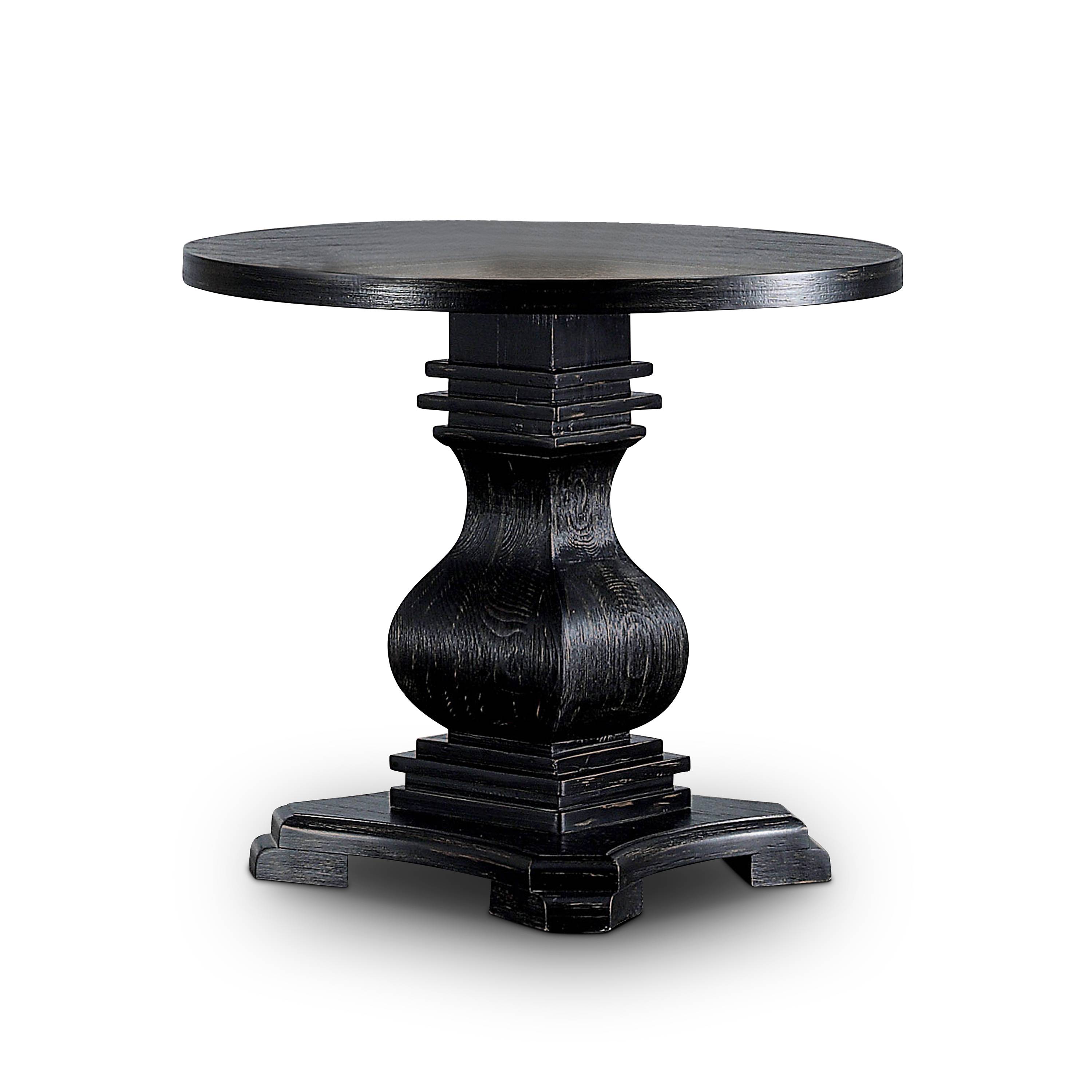 Allano Traditional Pedestal Round End Table