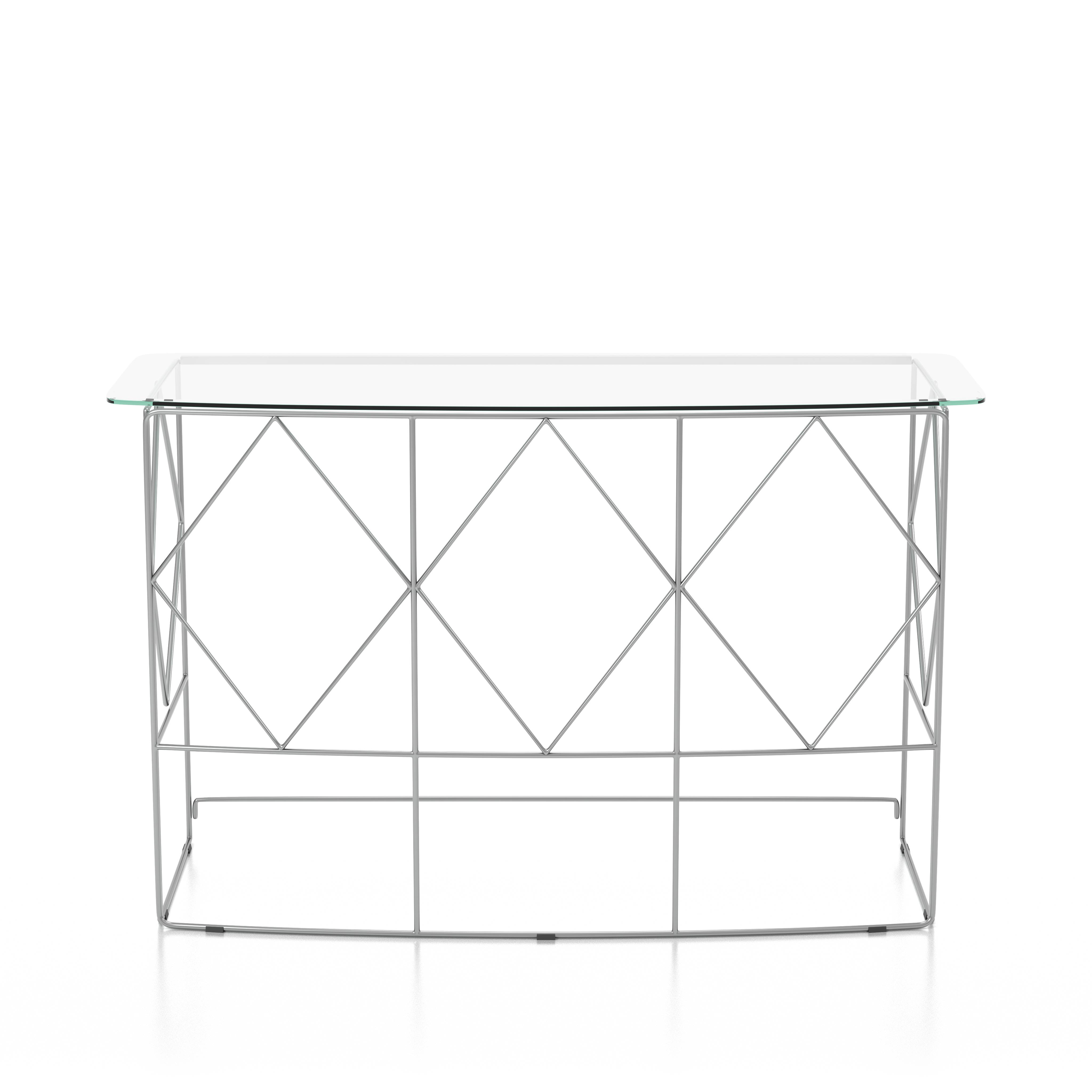 Fland Glass Top Console Table