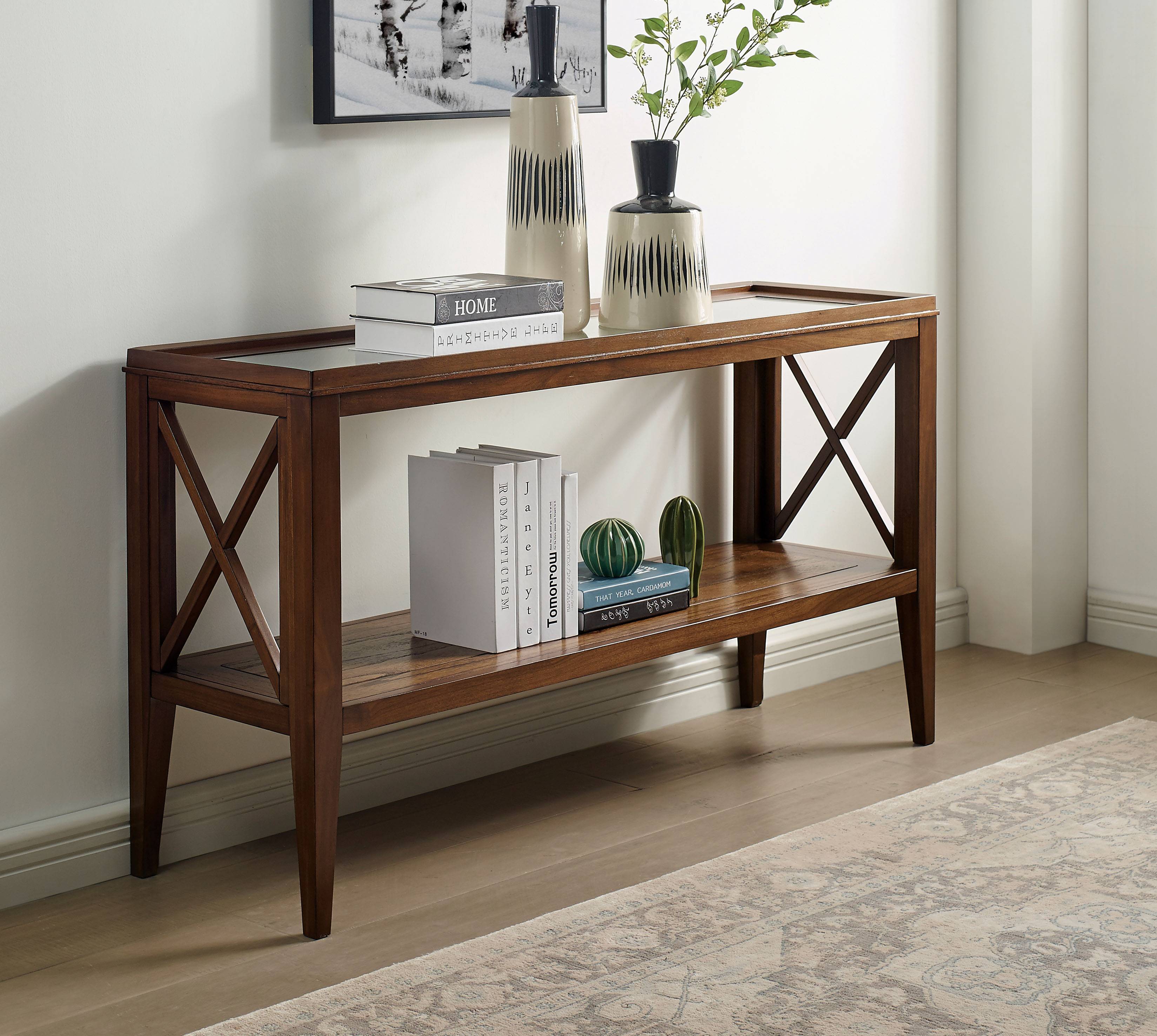 Mabel 1-Shelf Console Table in Dark Oak