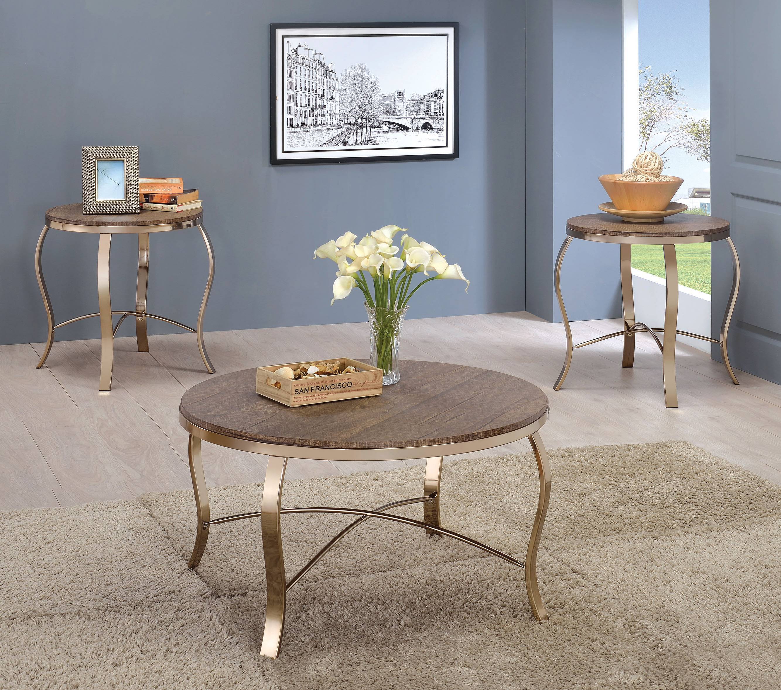 Jezabel Transitional Round 3-Piece Table Set