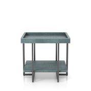 Humere Tray Top End Table in Antique Blue