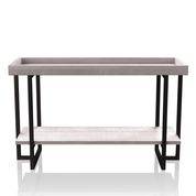 Humere Tray Top Console Table in Antique Gray