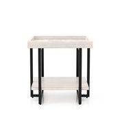 Humere Tray Top End Table in Antique White