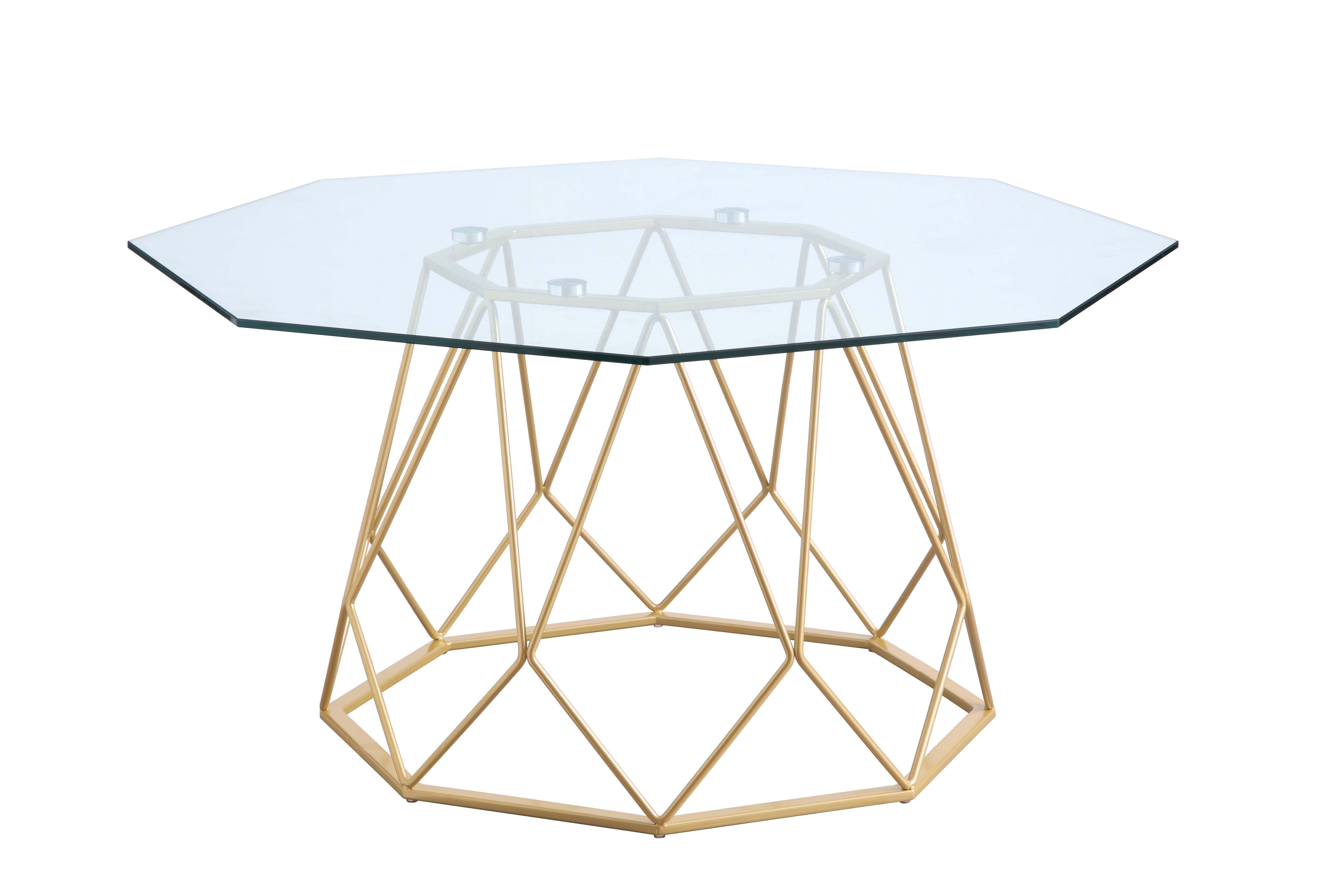 Growder Glass Top Coffee Table in Gold