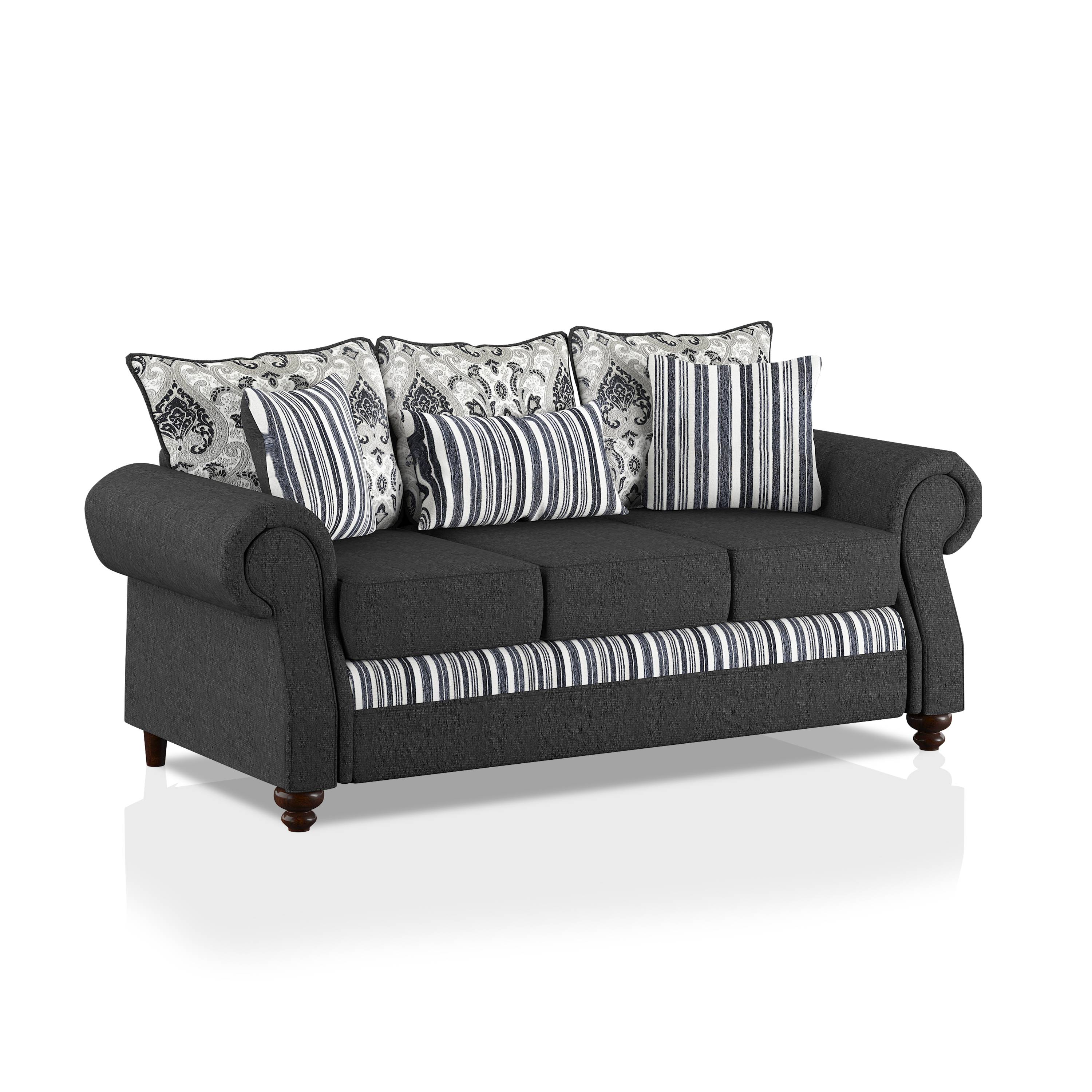 Ridge Upholstered Arms Sofa