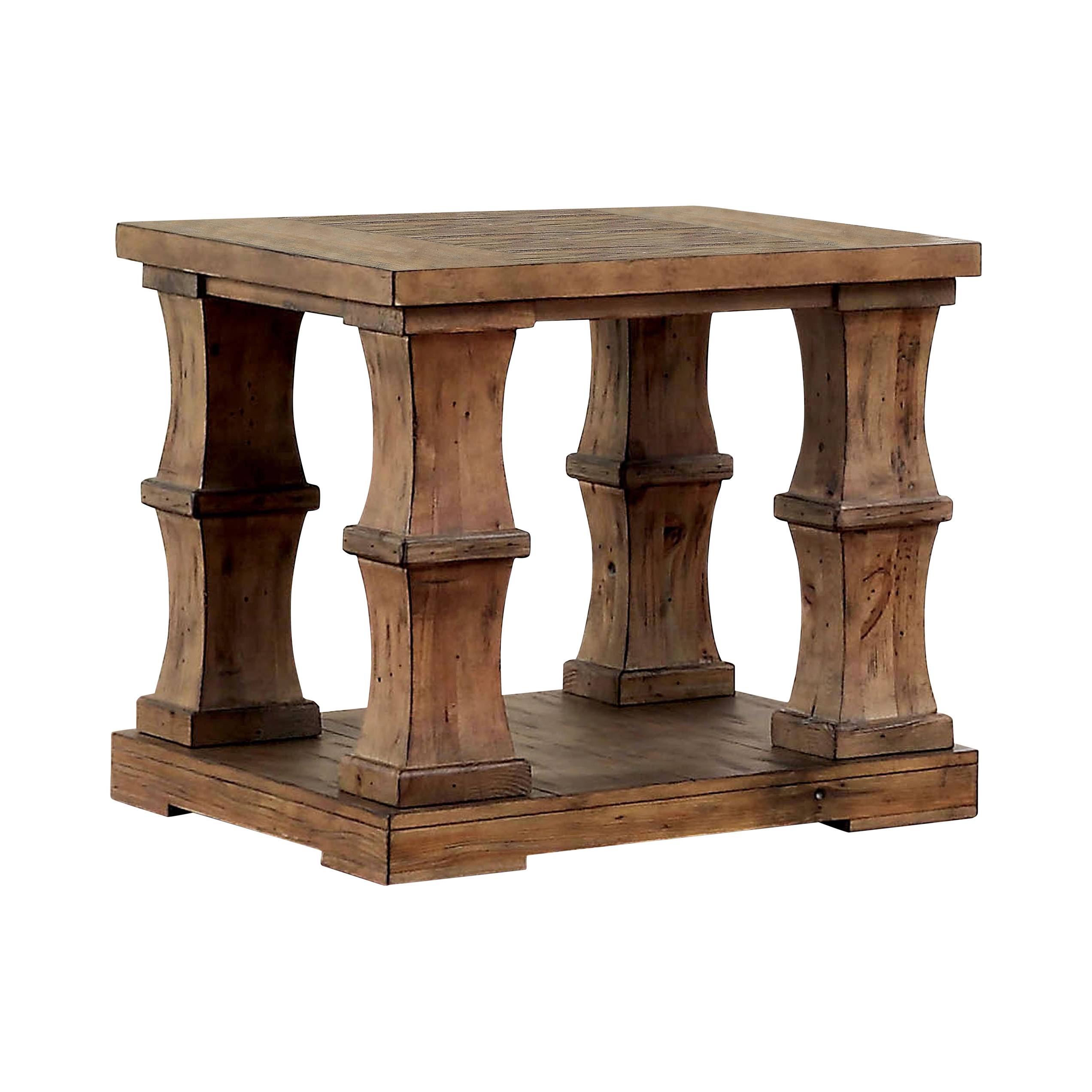 Elliot Rustic Open Shelf End Table