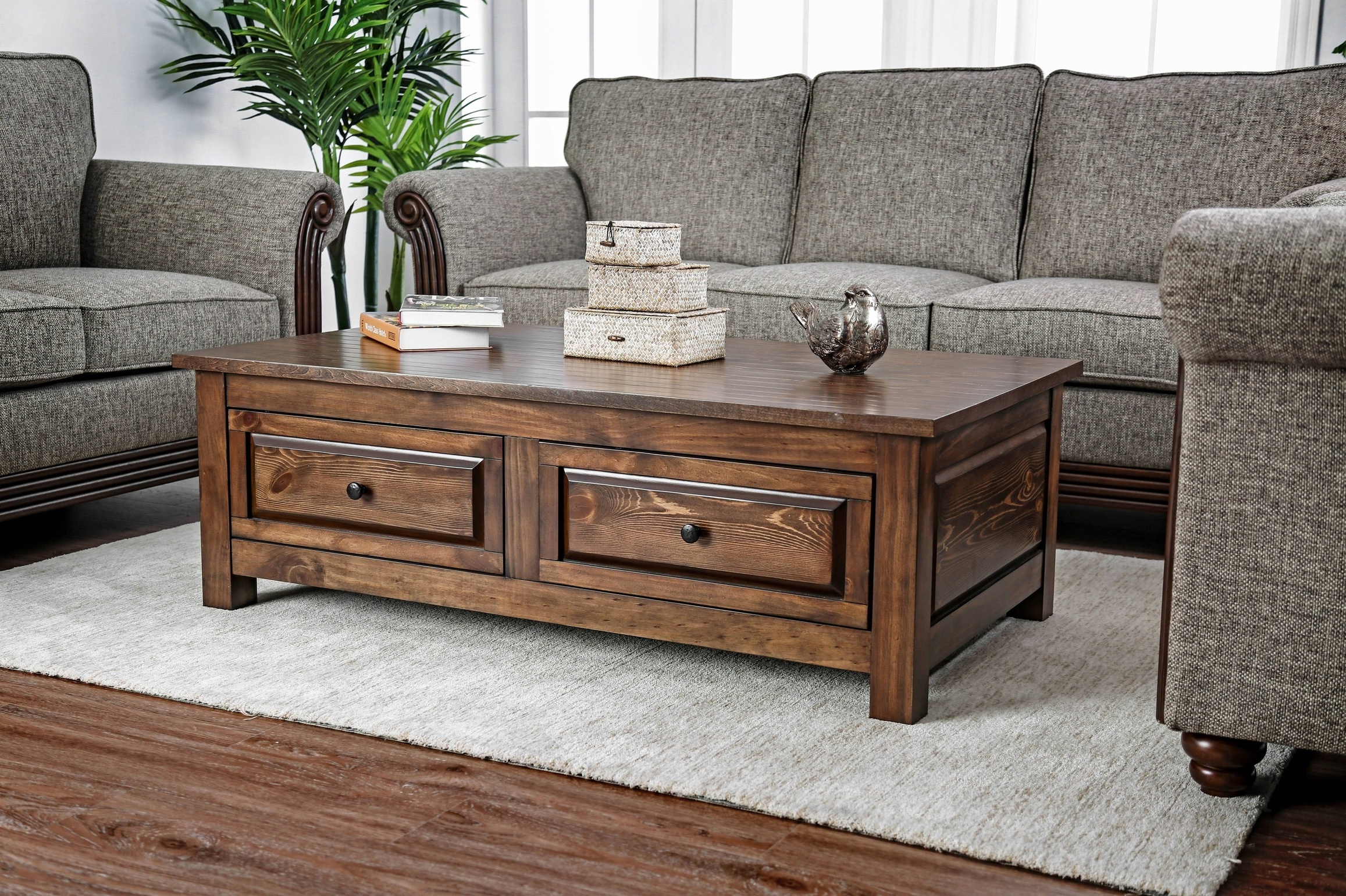 Patrick Transitional 2-Drawer Coffee Table