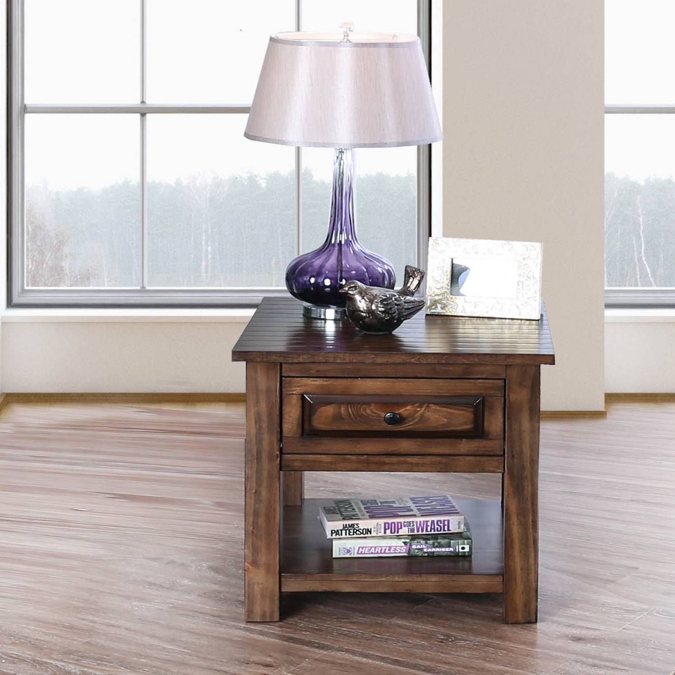Patrick Transitional Multi-Storage End Table