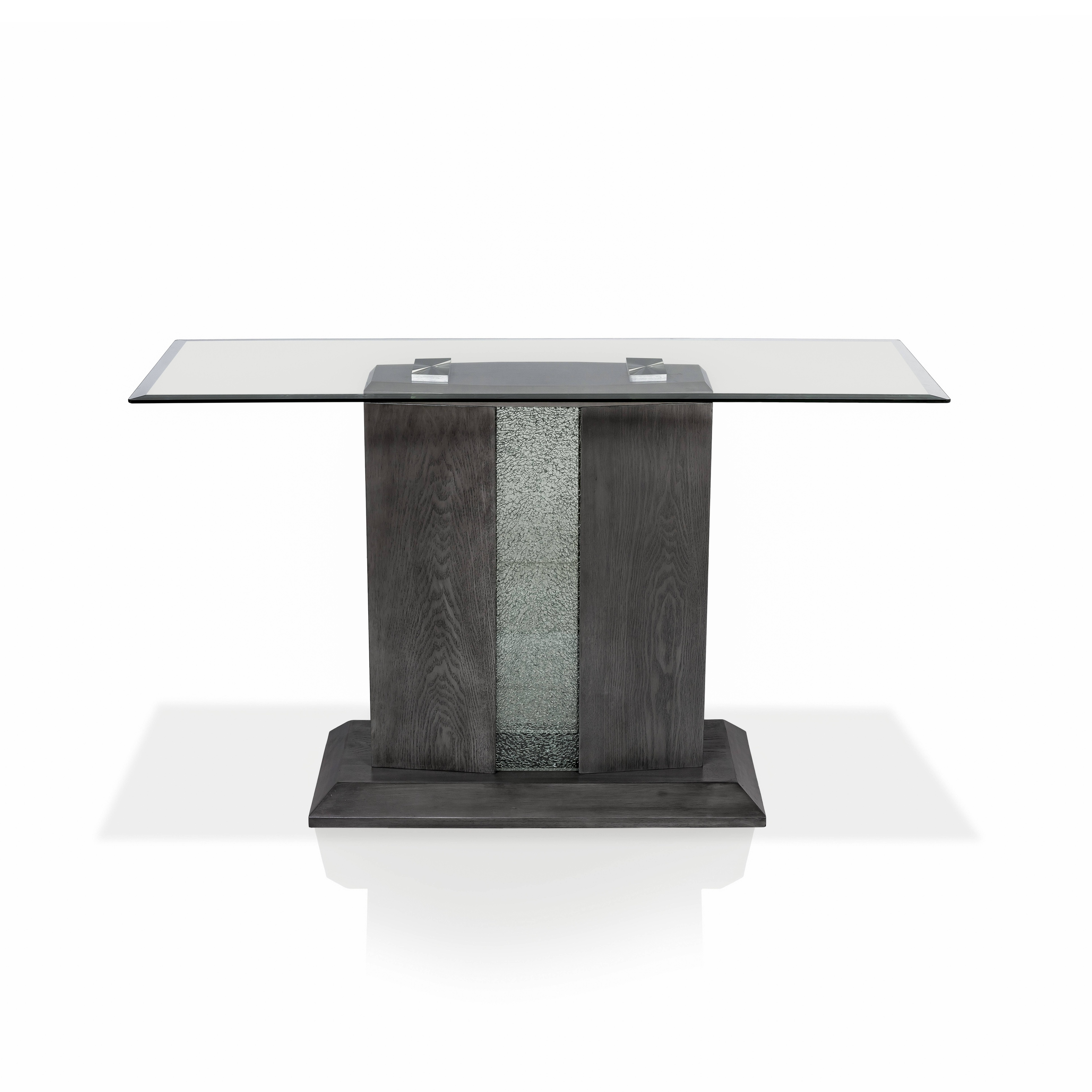 Poelter Contemporary Glass Top Console Table