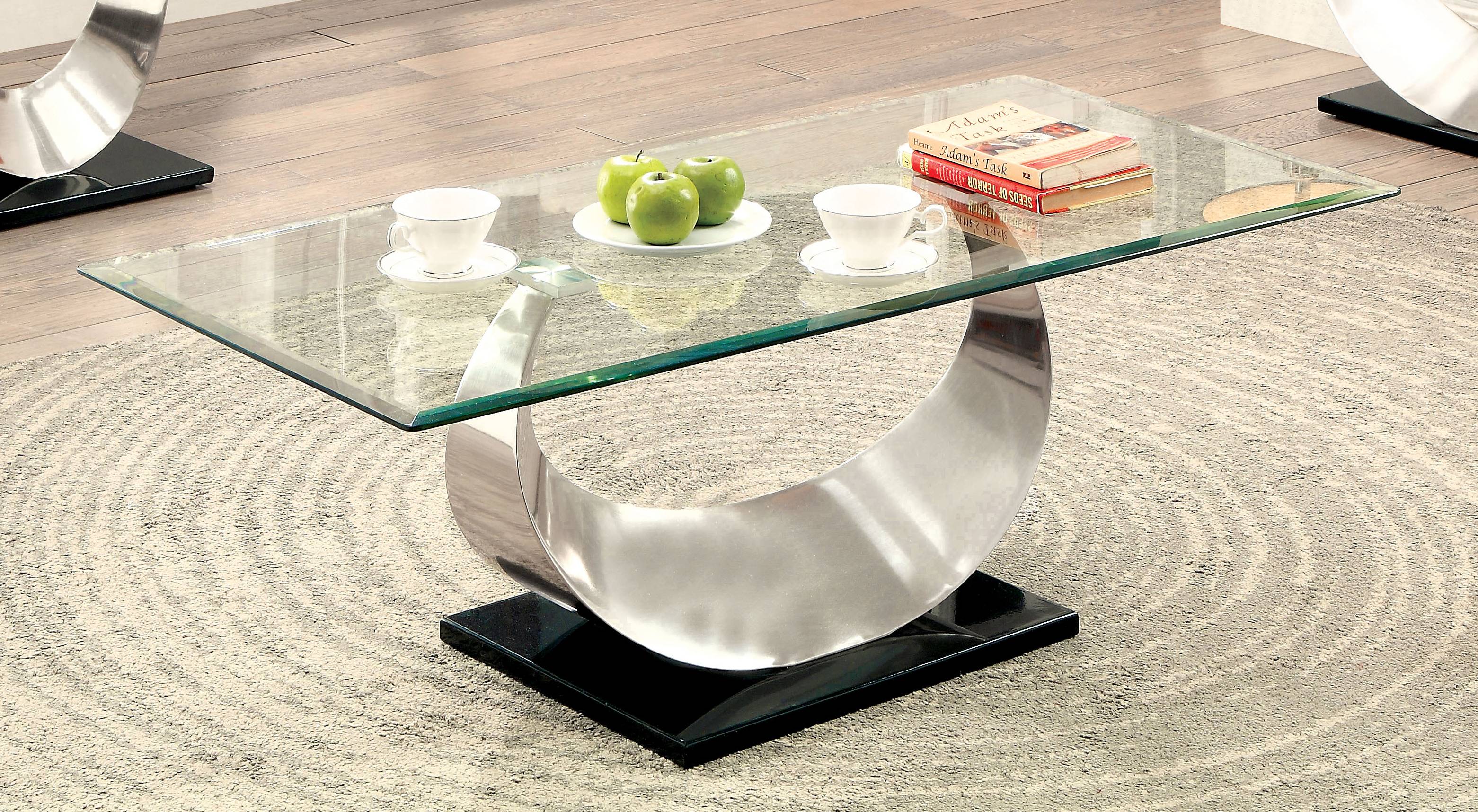Lovelle Contemporary Glass Top Coffee Table