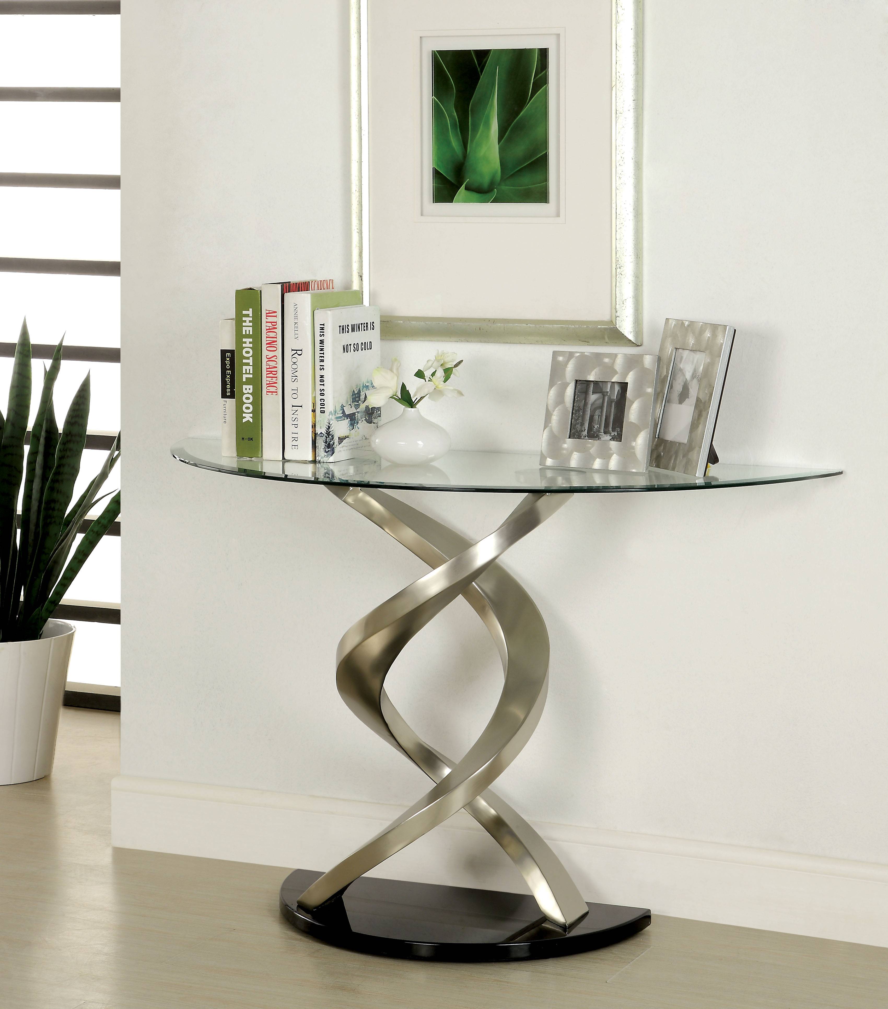Palomina Contemporary Half-Moon Sofa Table
