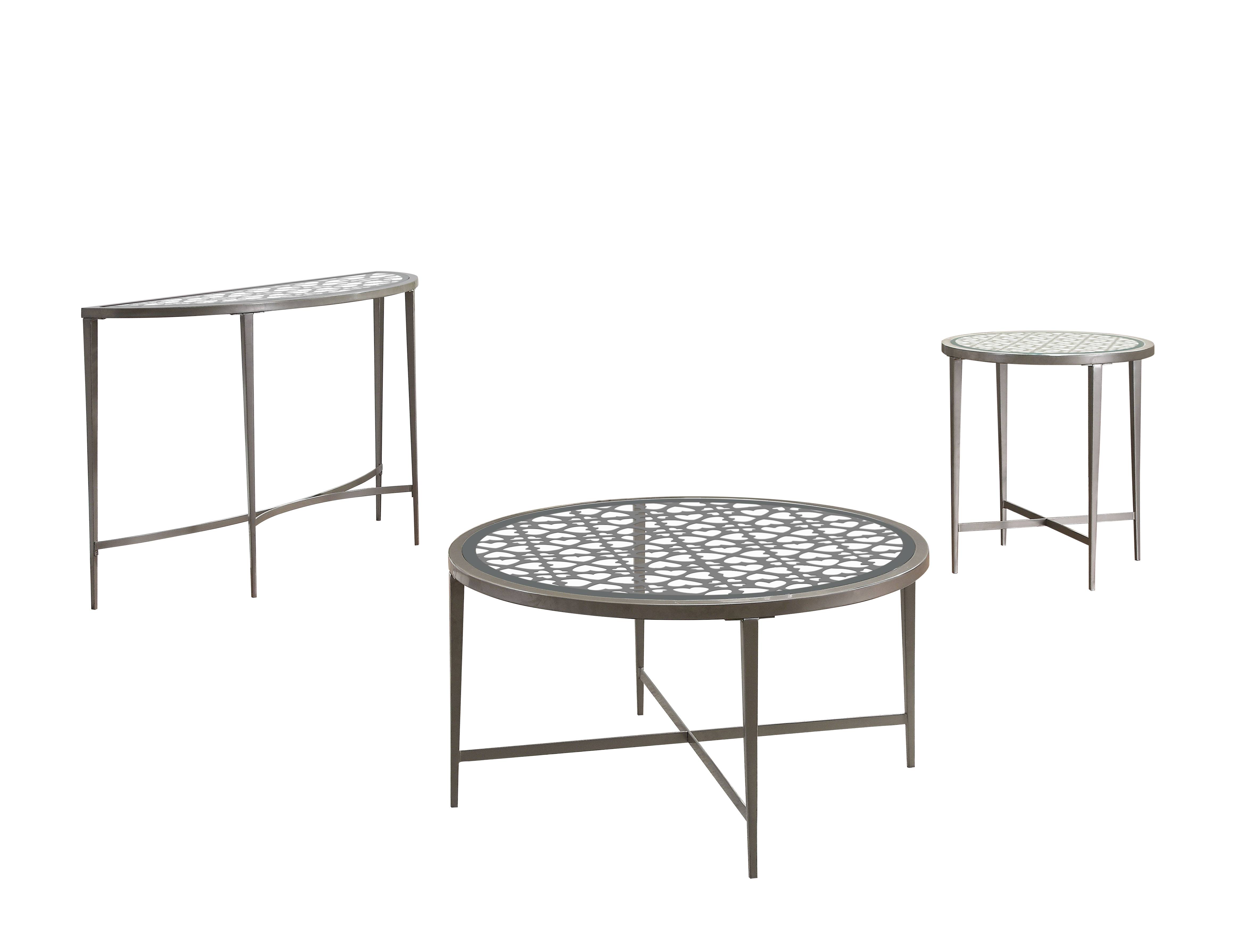 Seridian Contemporary 3-Piece Metal Table Set