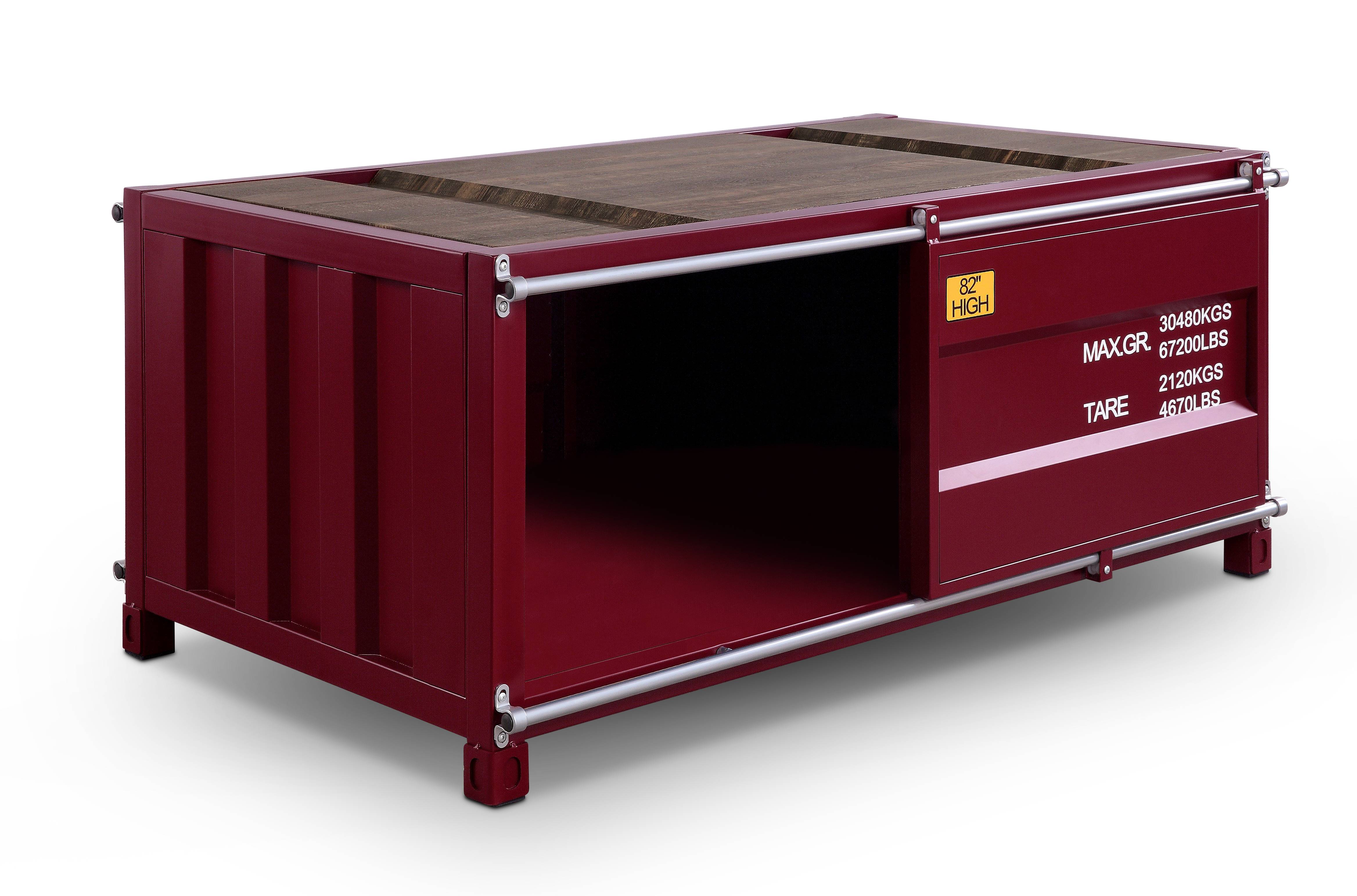 Wedgewood Sliding Door Coffee Table in Red