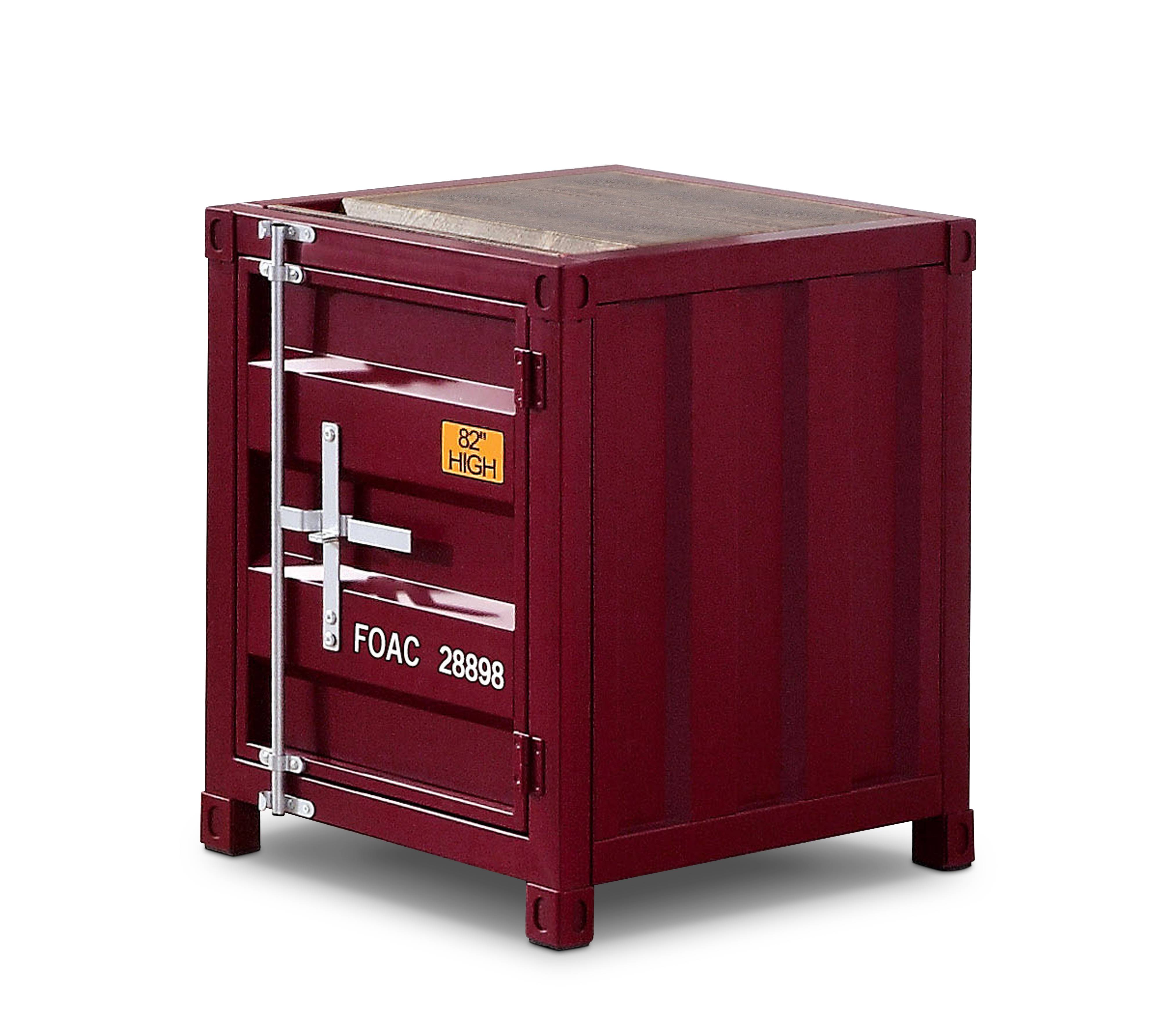 Wedgewood Sliding Door End Table in Red