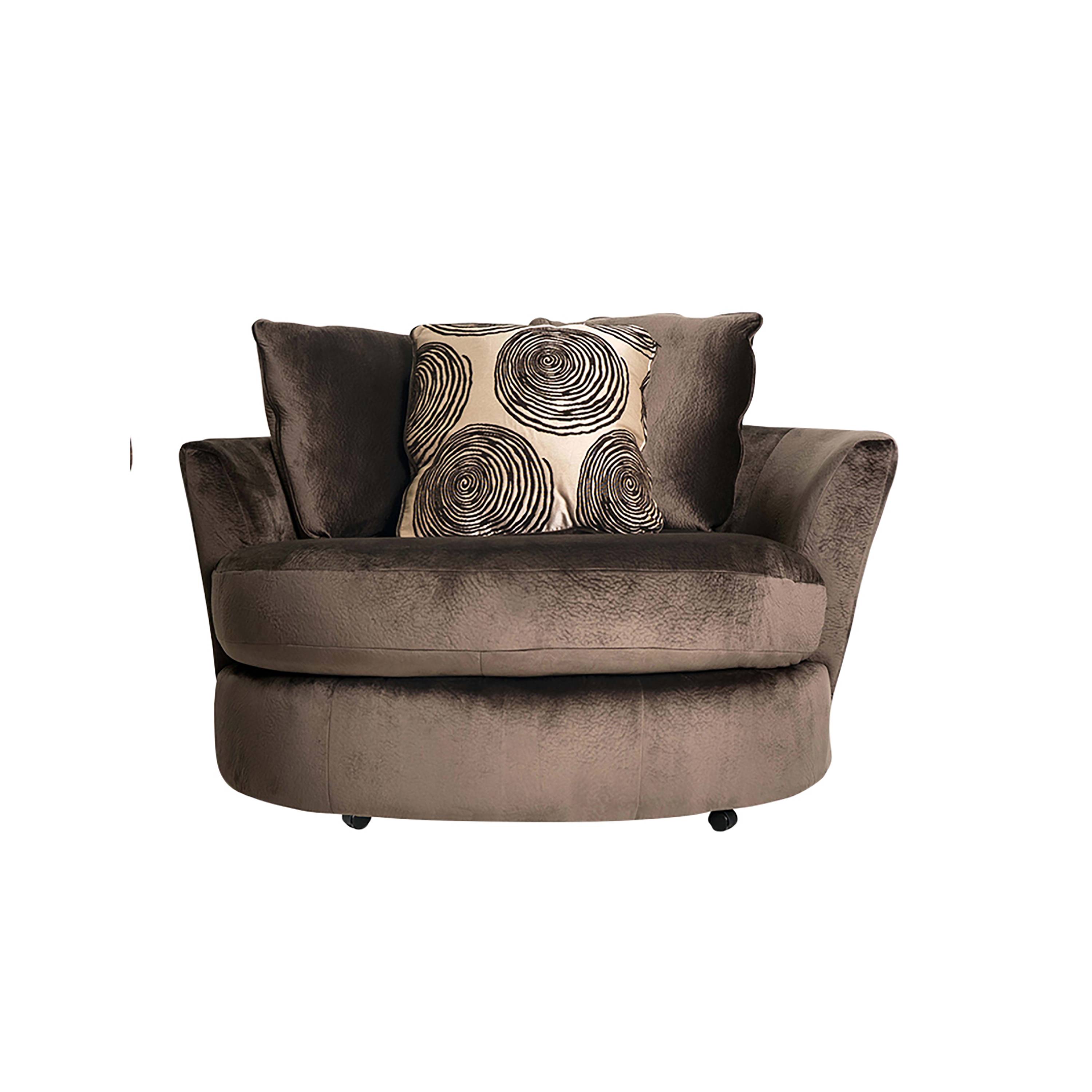 Tandem Contemporary Upholstered Swivel Chair in Brown