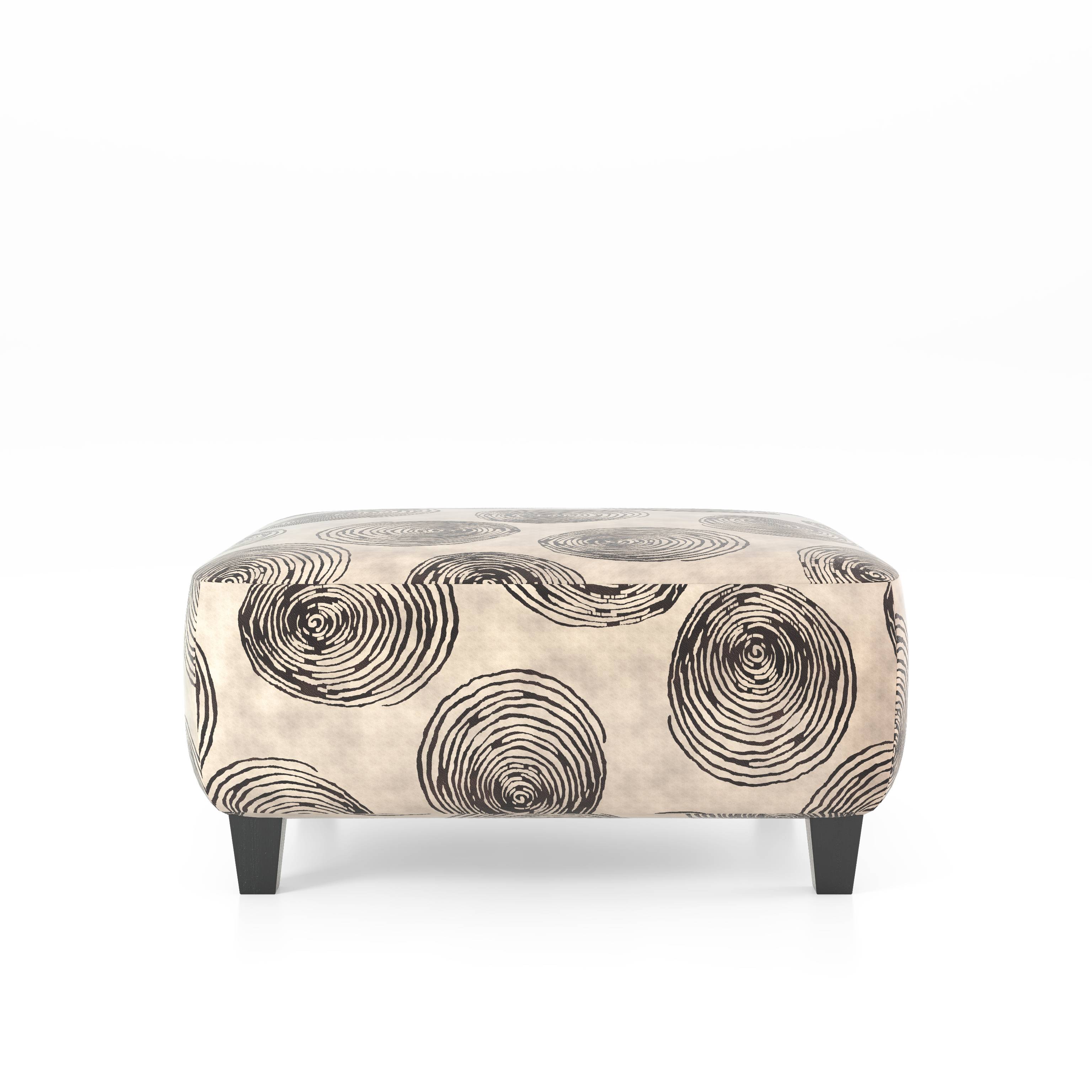 Tandem Contemporary Upholstered Ottoman in Brown