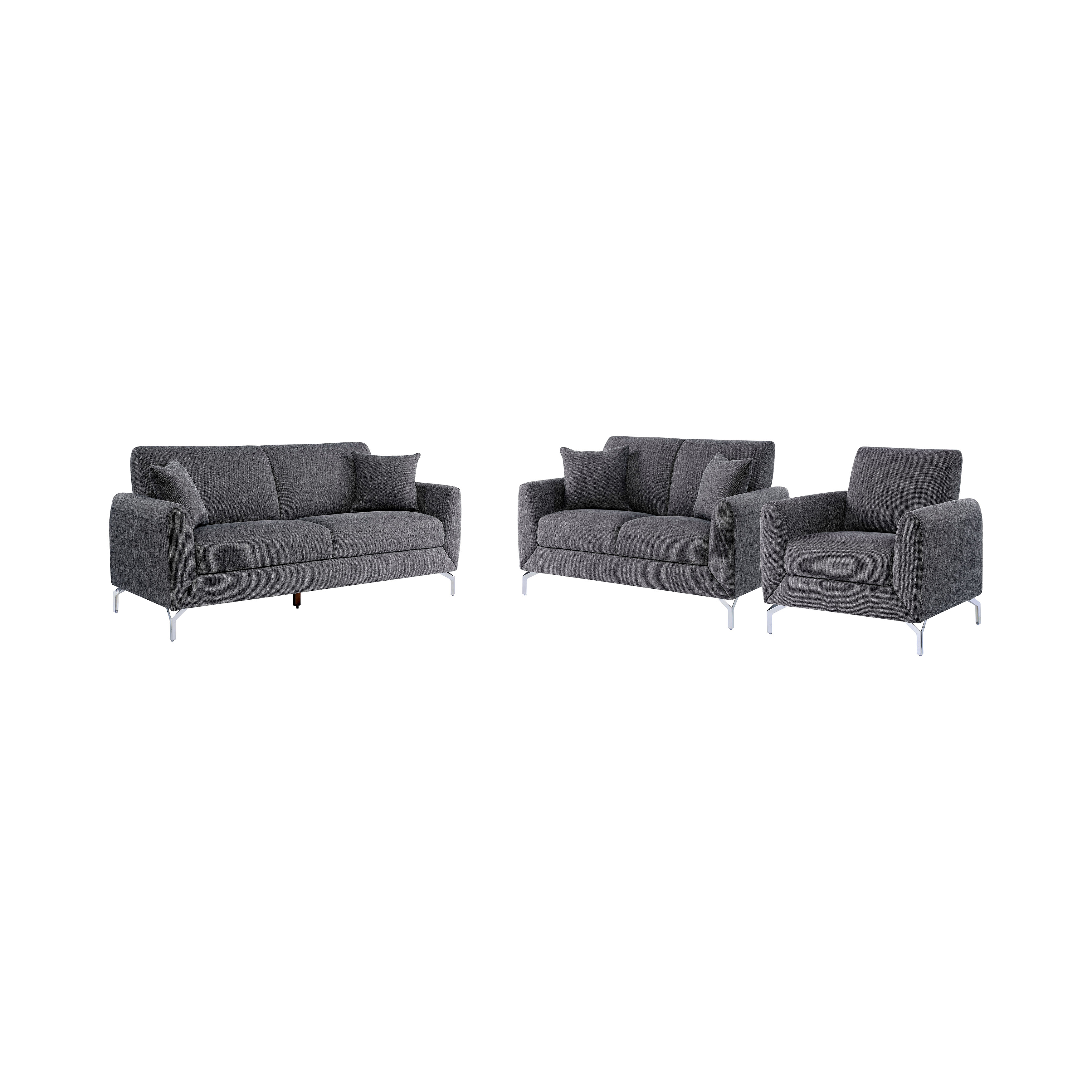 Bardi Contemporary 3-Piece Fabric Living Room Set