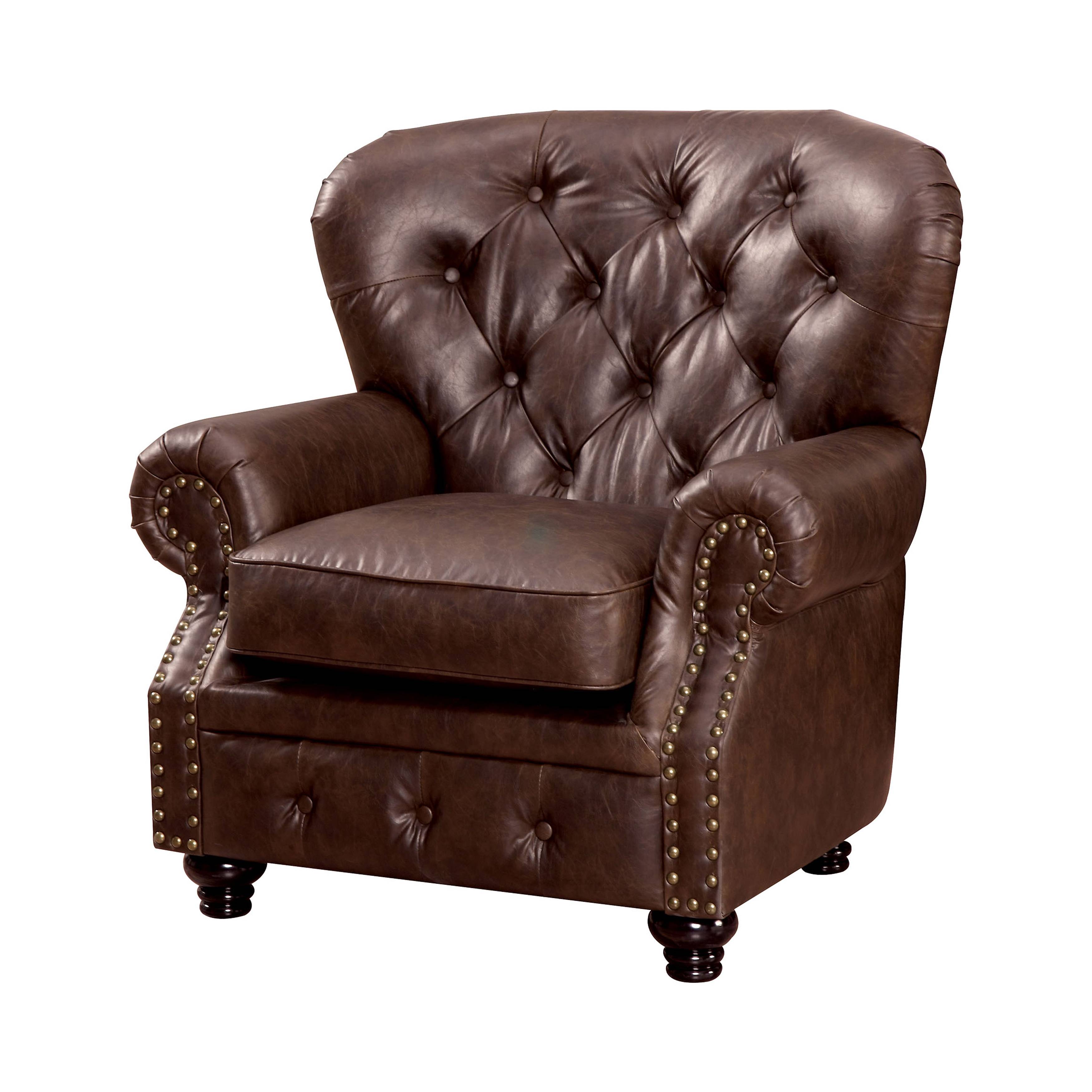 Renett Traditional Fabric Nailhead Trim Arm Chair