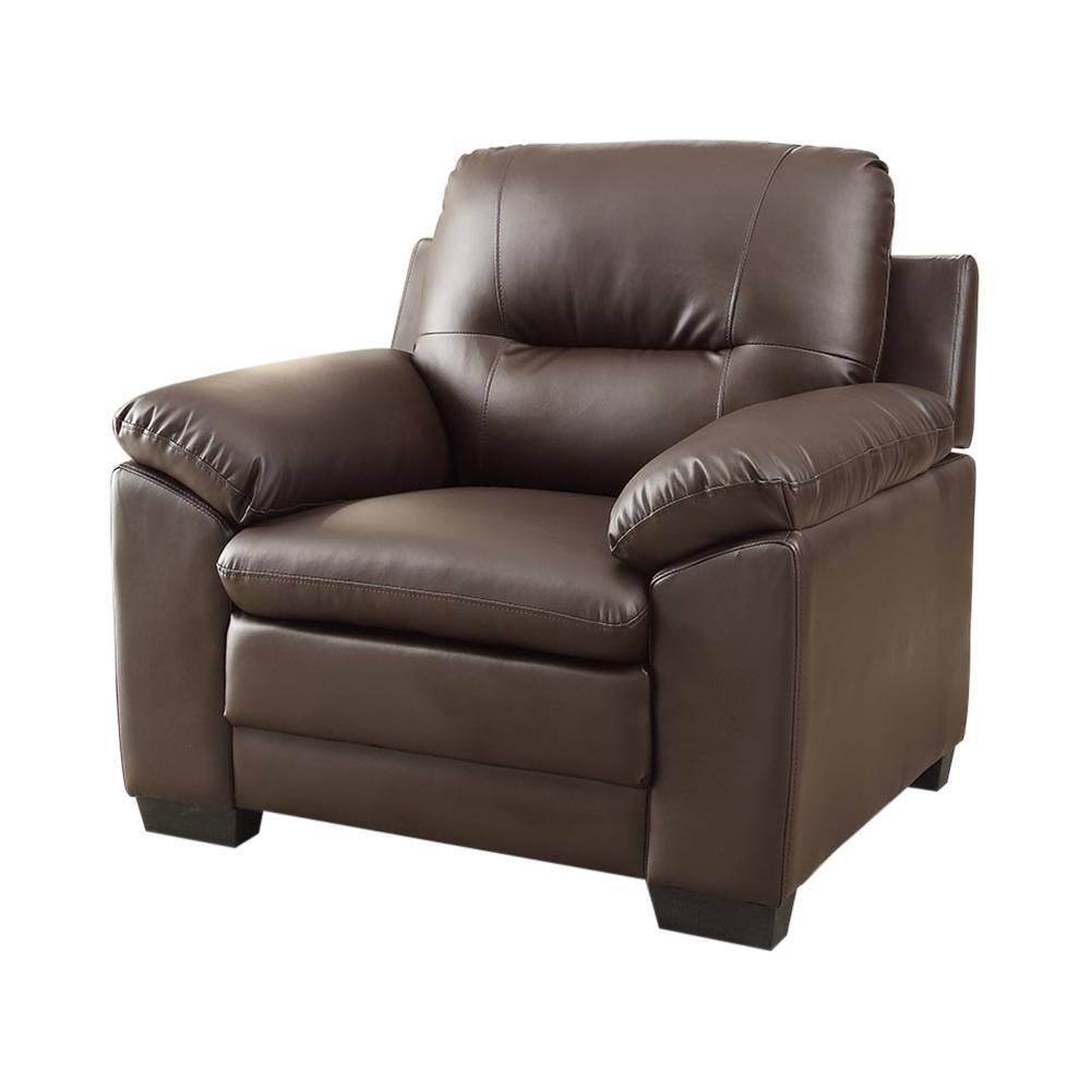 Tory Contemporary Upholstered Arm Chair in Brown