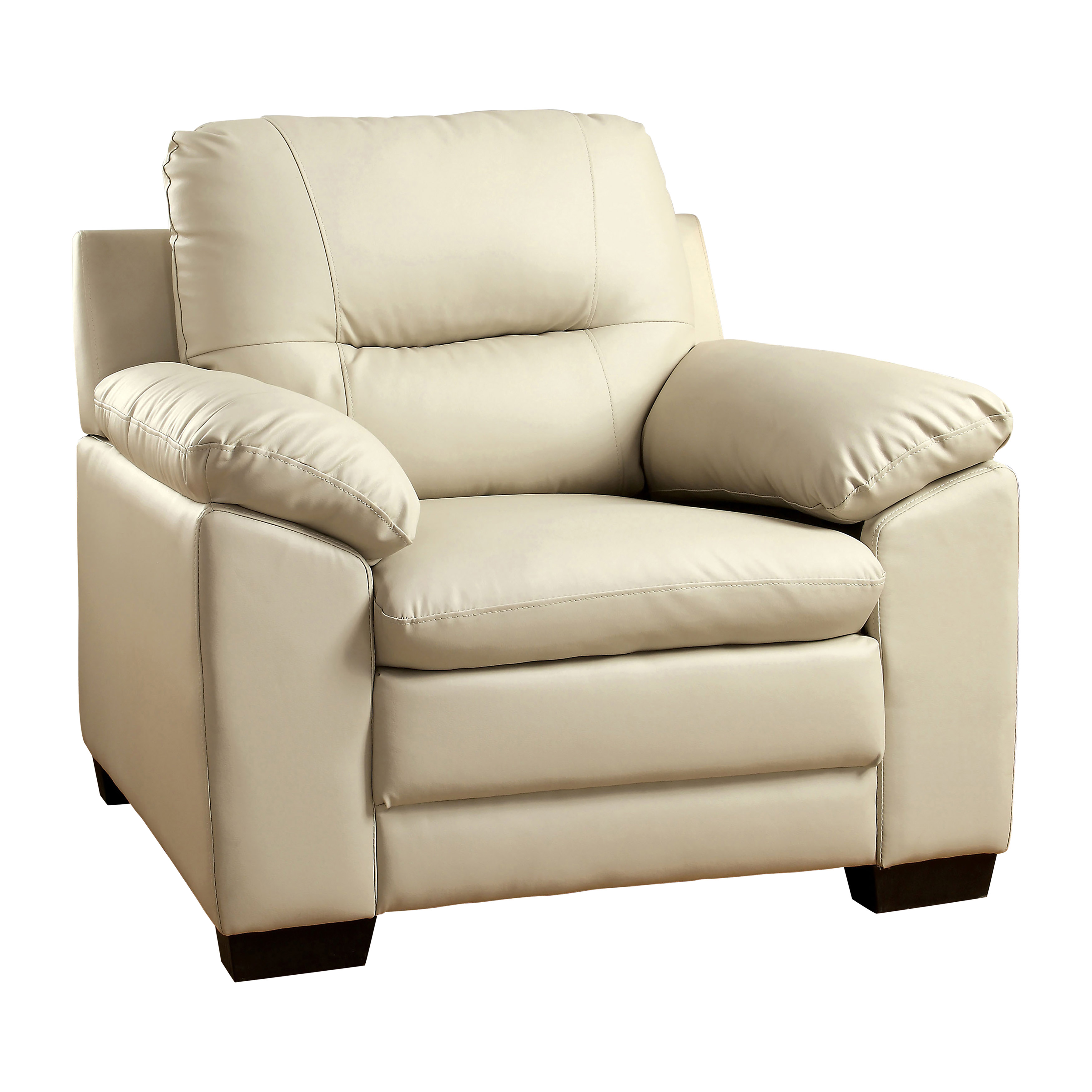 Tory Contemporary Upholstered Arm Chair in Ivory