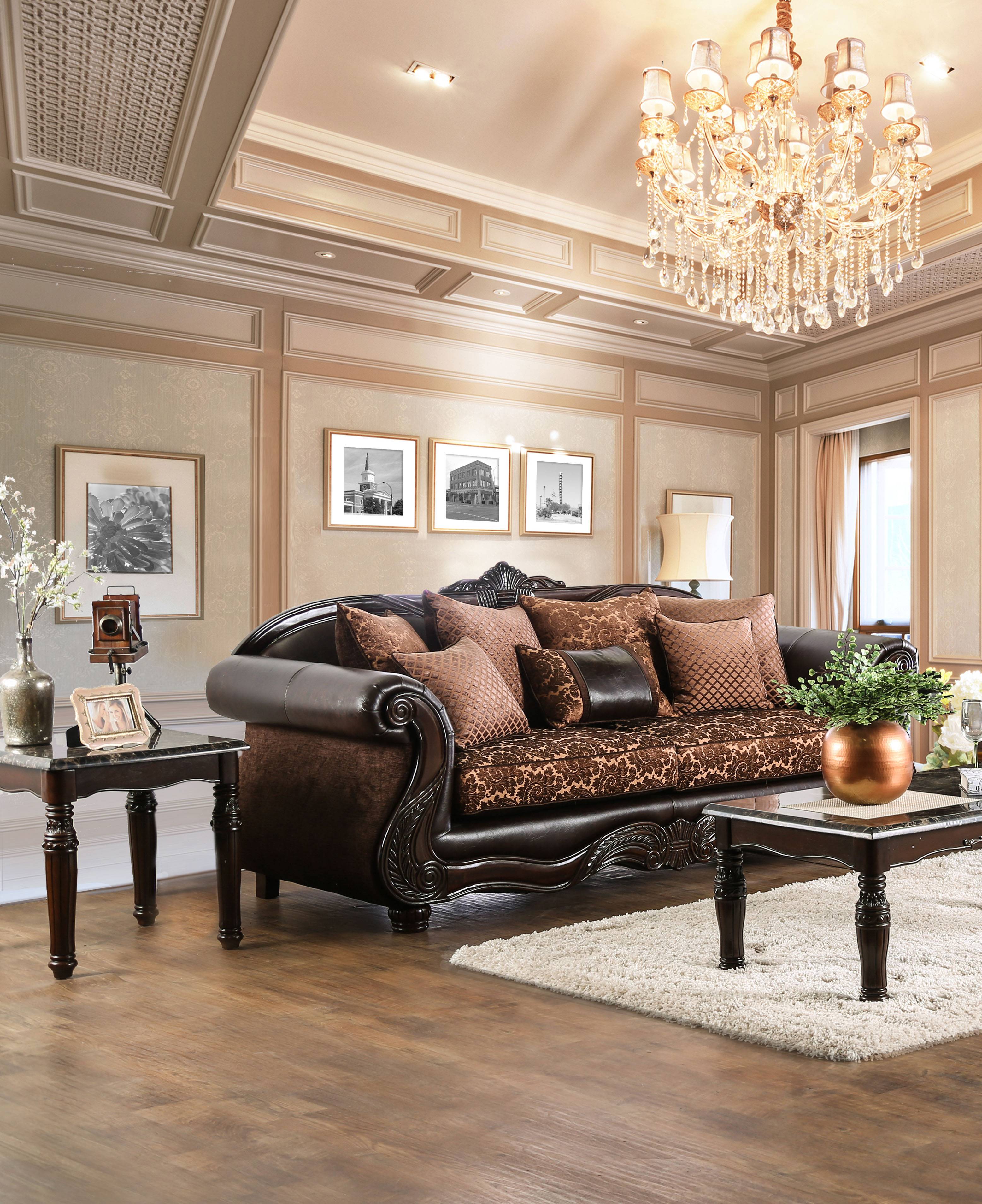 Baija Traditional Faux Leather Sofa