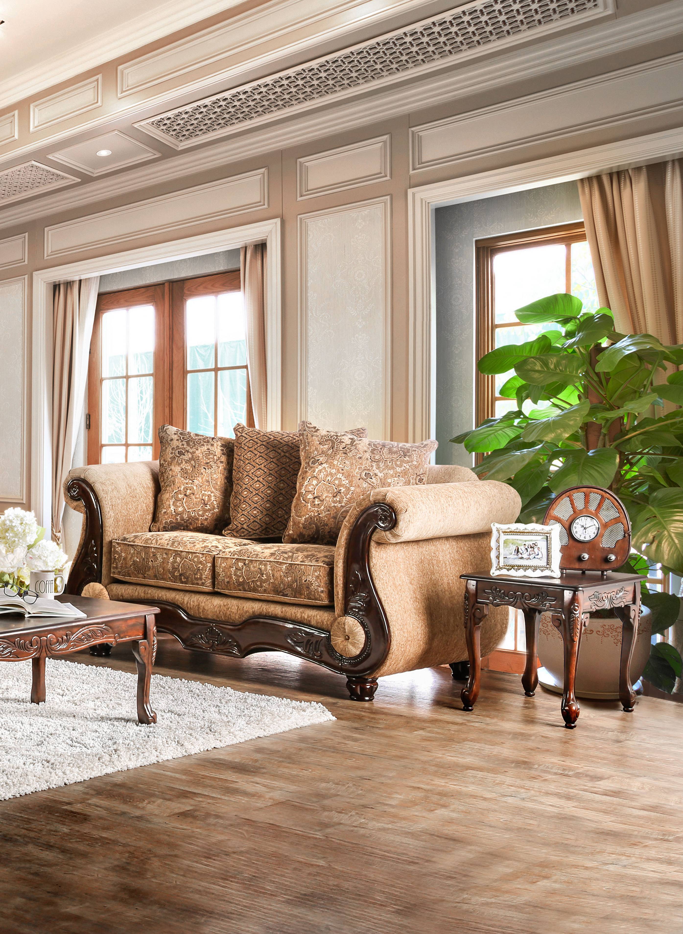 Teffera Traditional Chenille Padded Loveseat