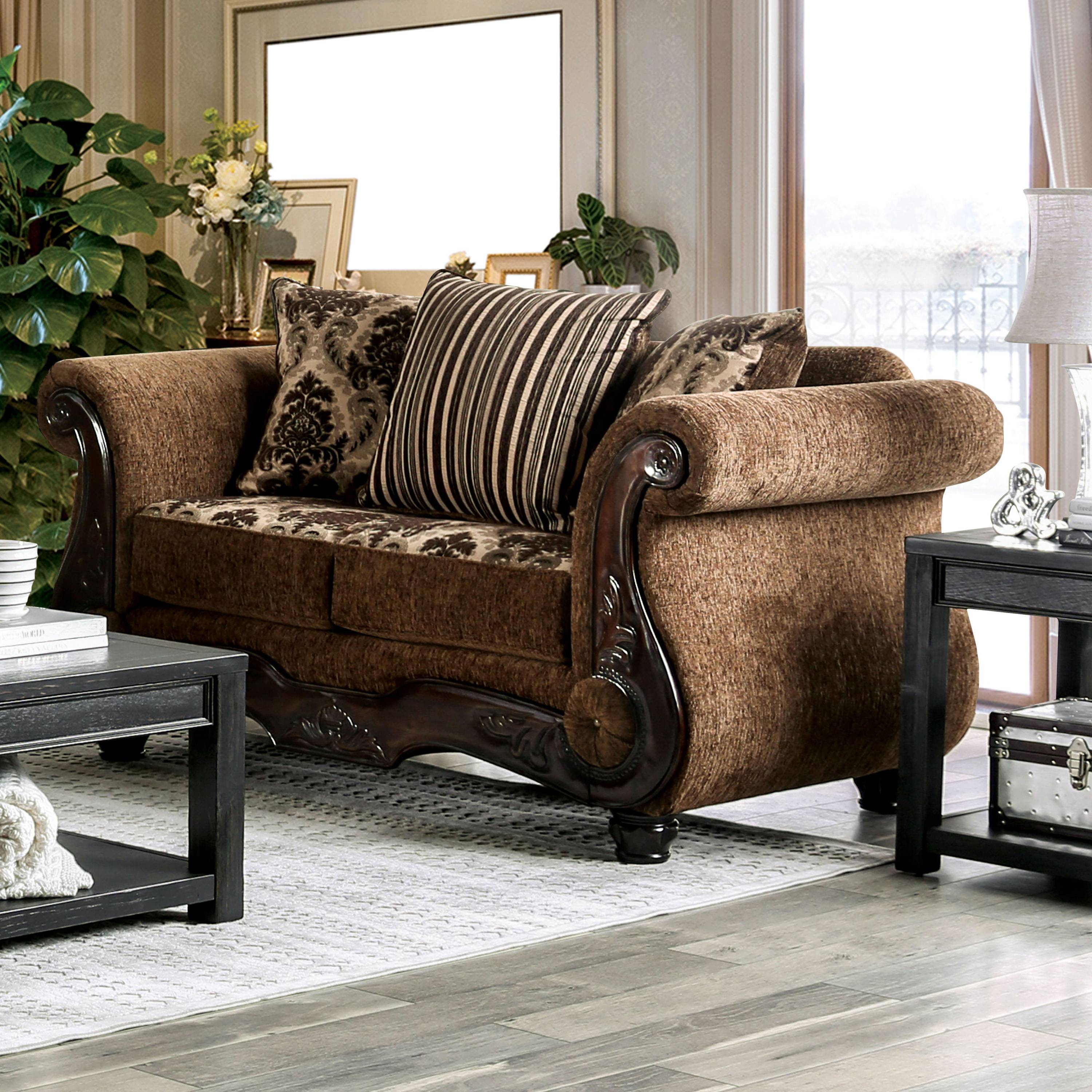 Charnda Traditional Chenille Loose Back Loveseat