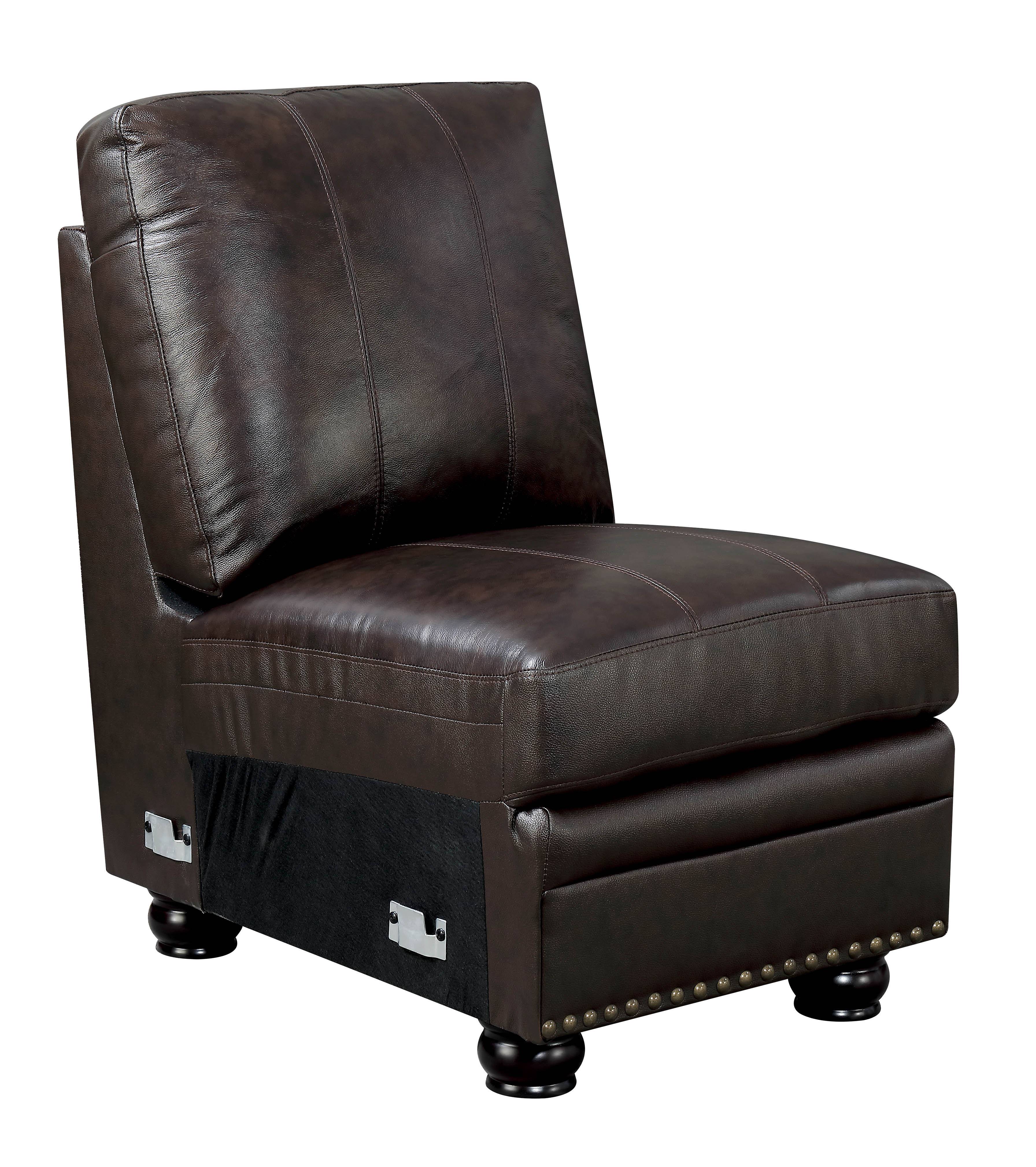 Emix Transitional Nailhead Trim Armless Chair