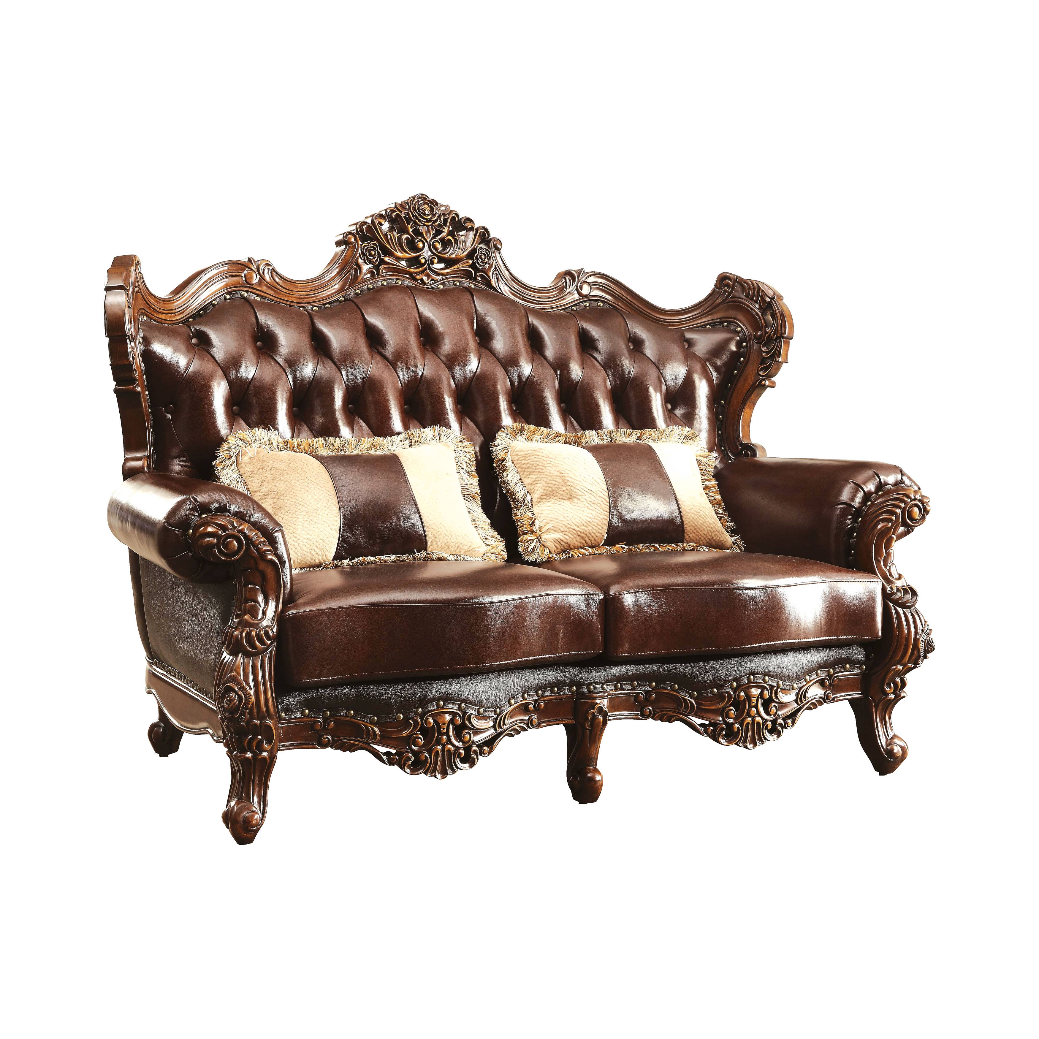 Grenda Traditional Button Tufted Loveseat