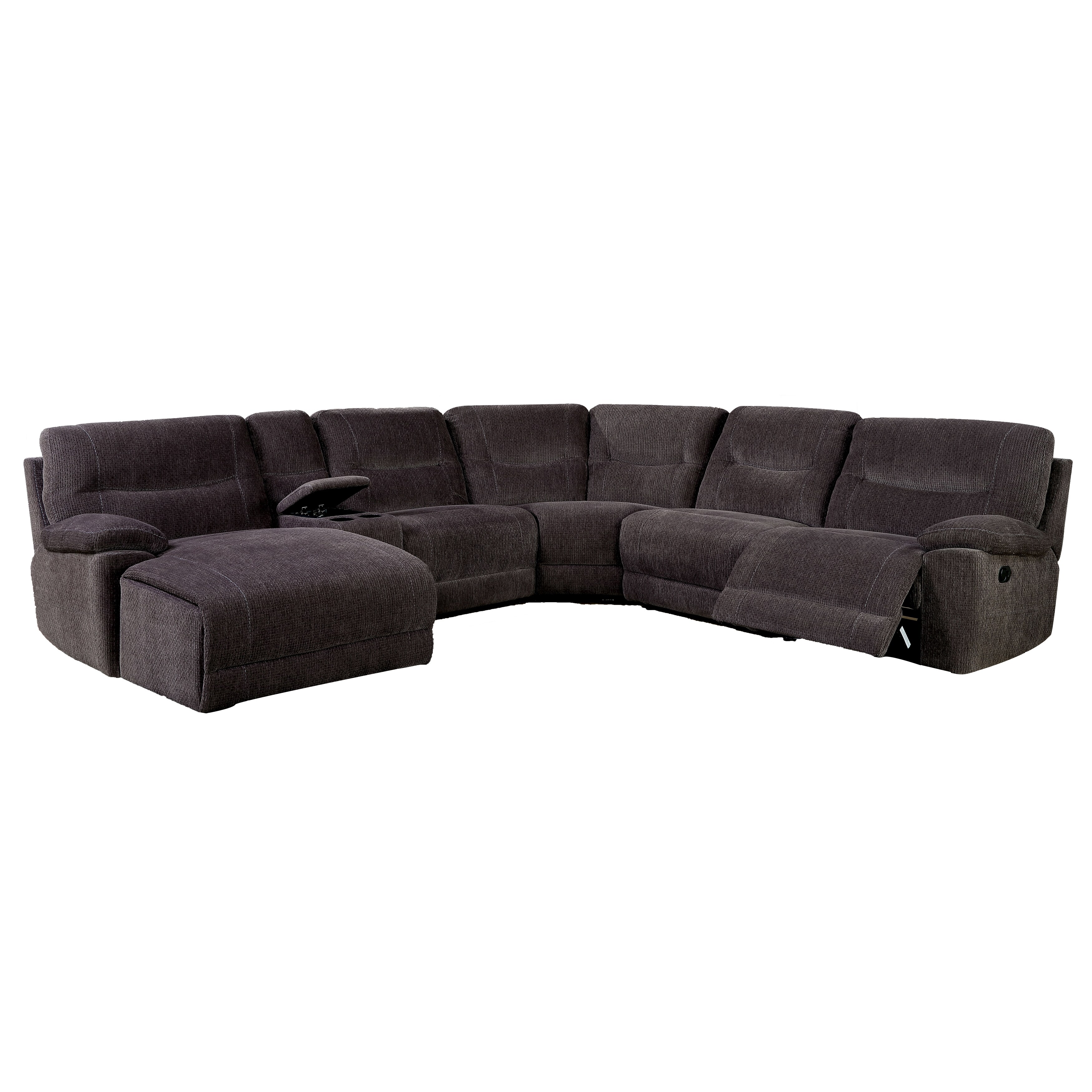 Seren Transitional Fabric Reclining Sectional with Console