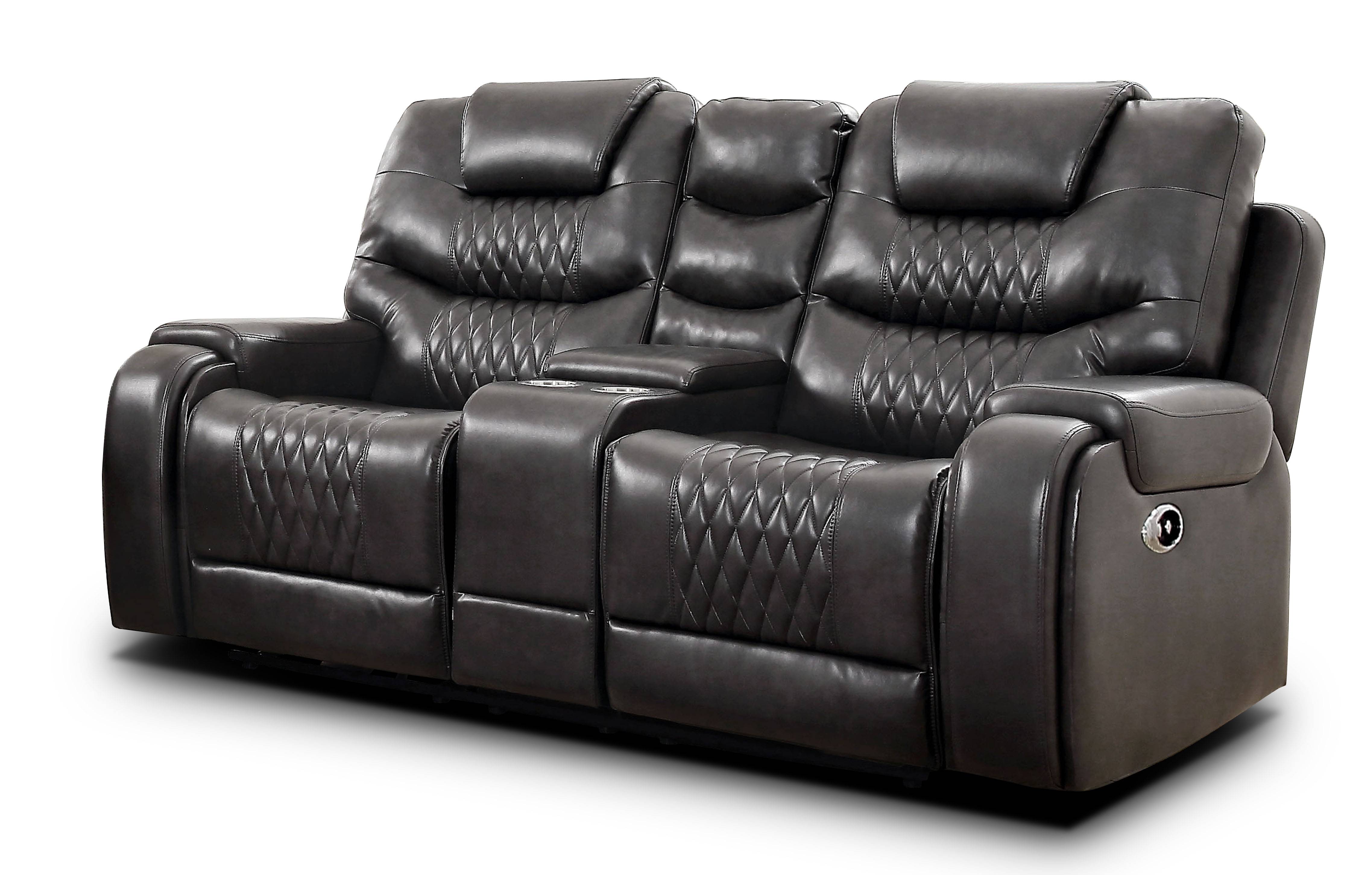 Edansy Reclining Loveseat in Gray
