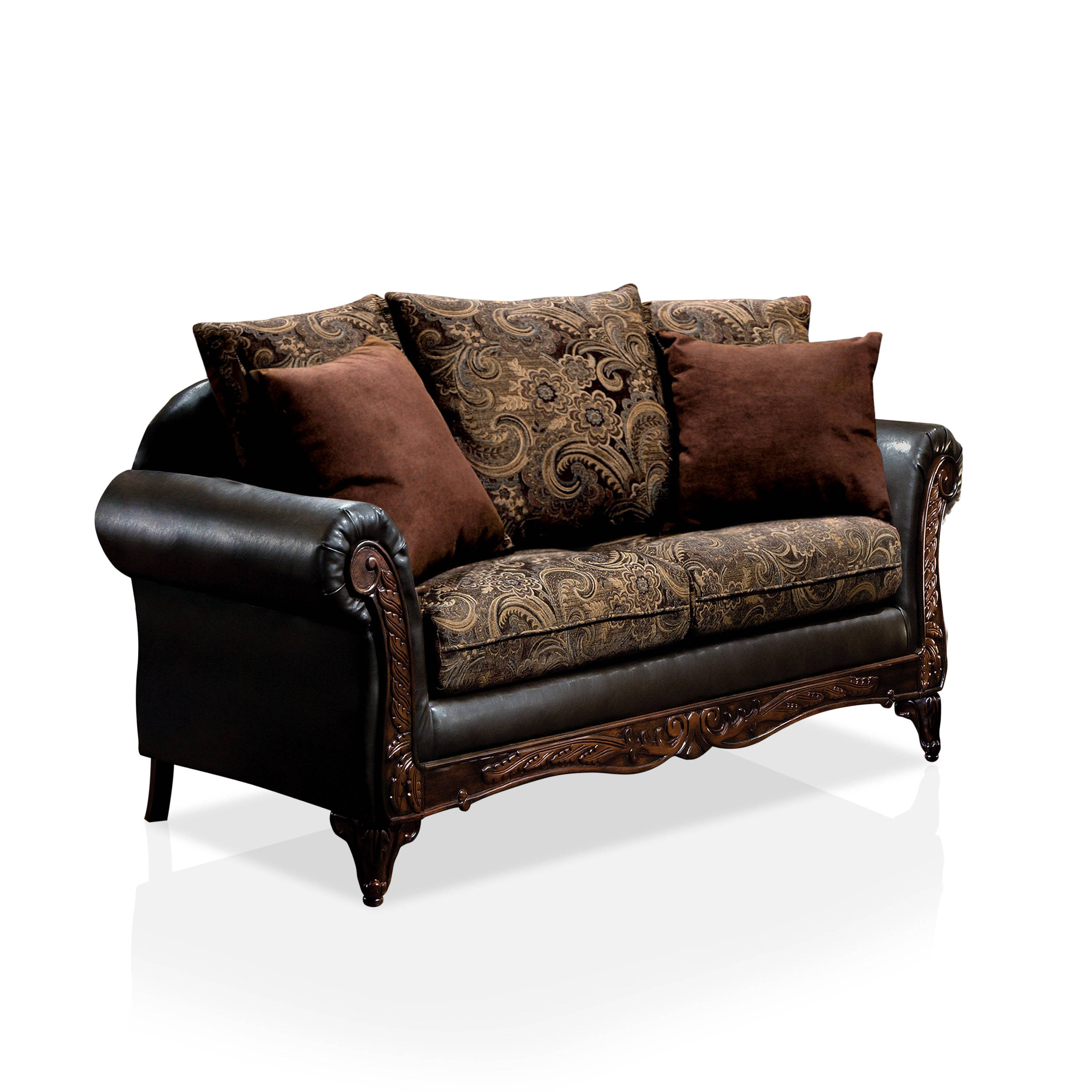 Dunne Traditional Upholstered Loveseat