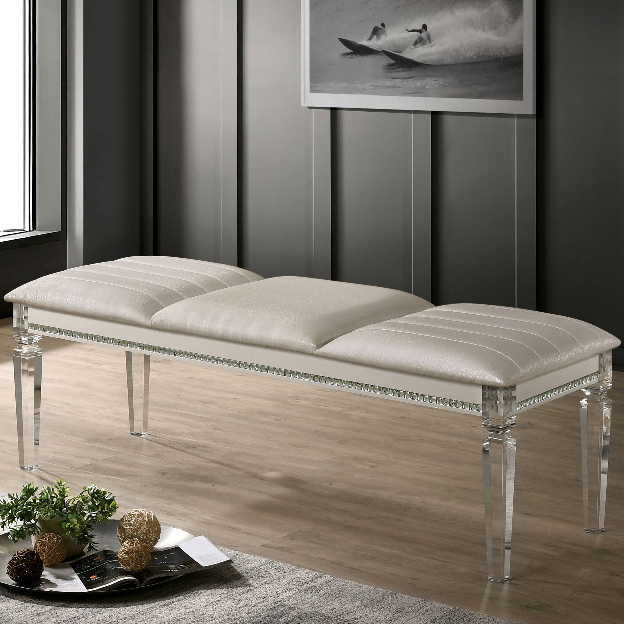 Moqua Transitional Acrylic Leg Bench