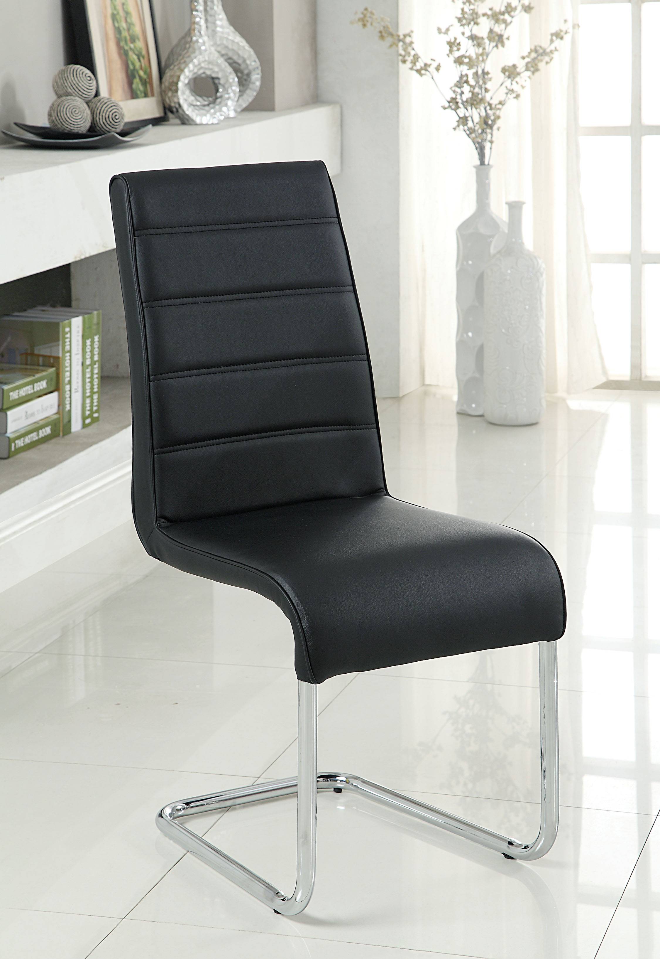 Rayna Contemporary Tufted Back Side Chairs in Black (Set of 2)