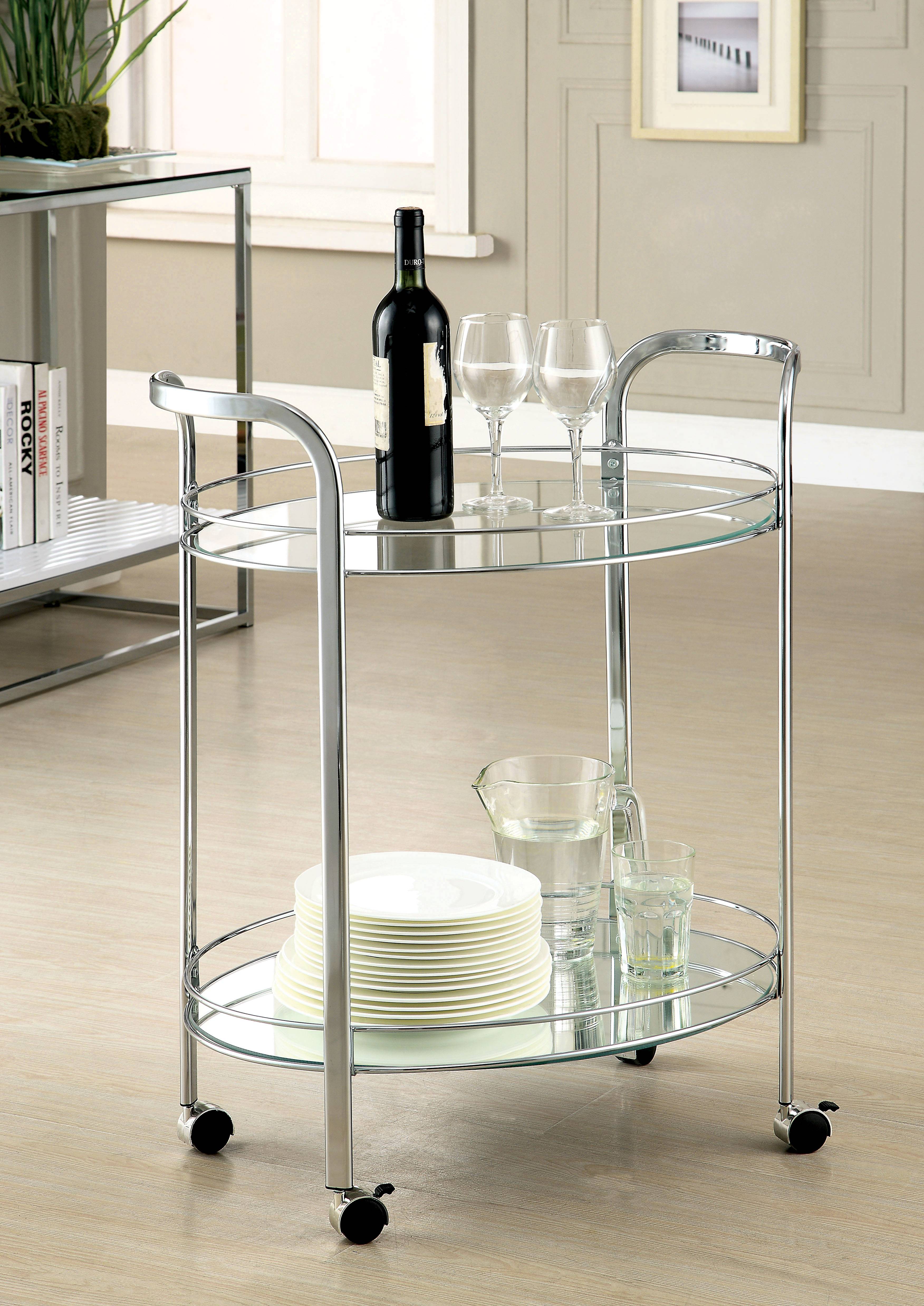 Vivienne Contemporary 2-Shelf Serving Cart