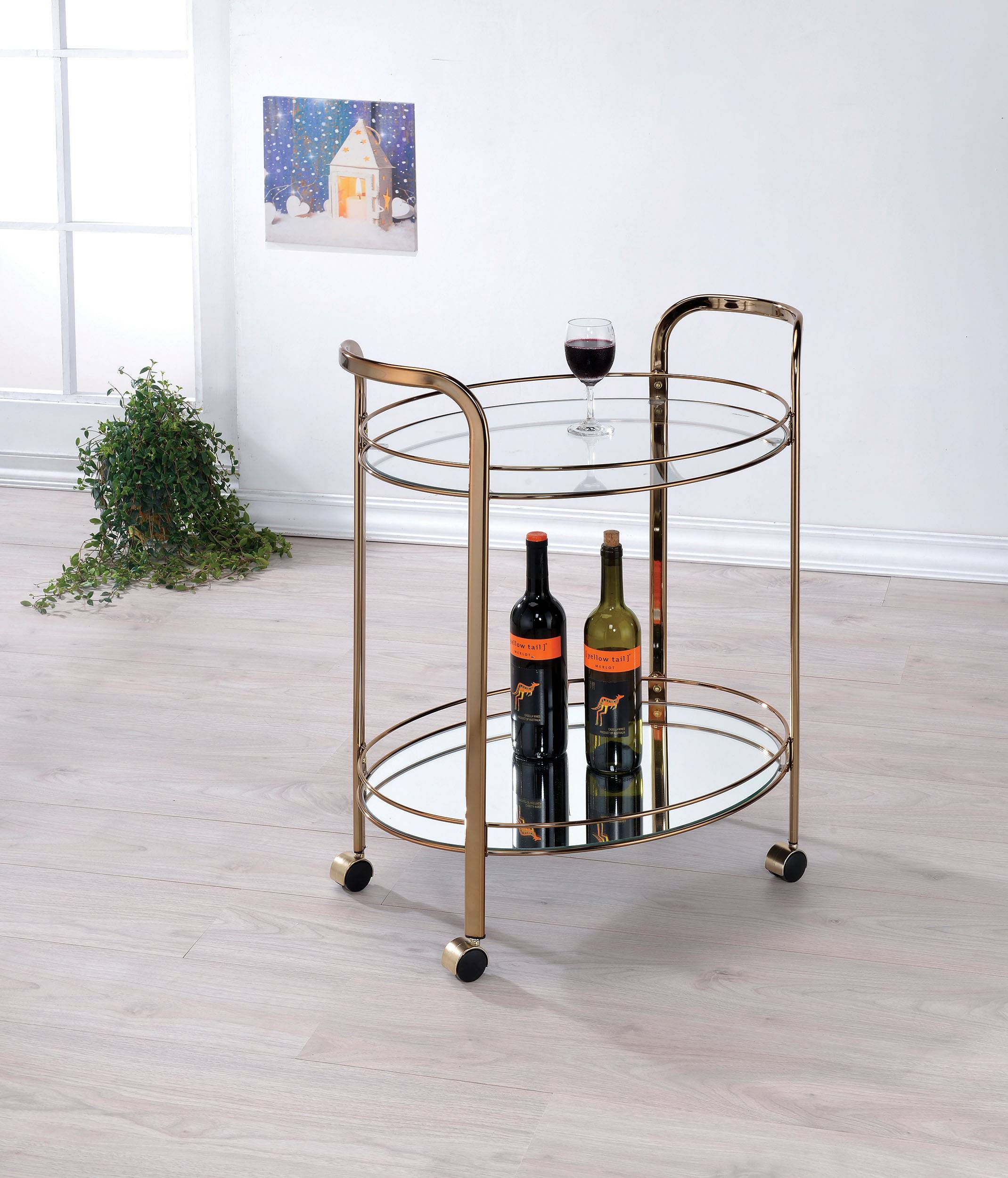 Sonia Contemporary 2-Shelf Serving Cart
