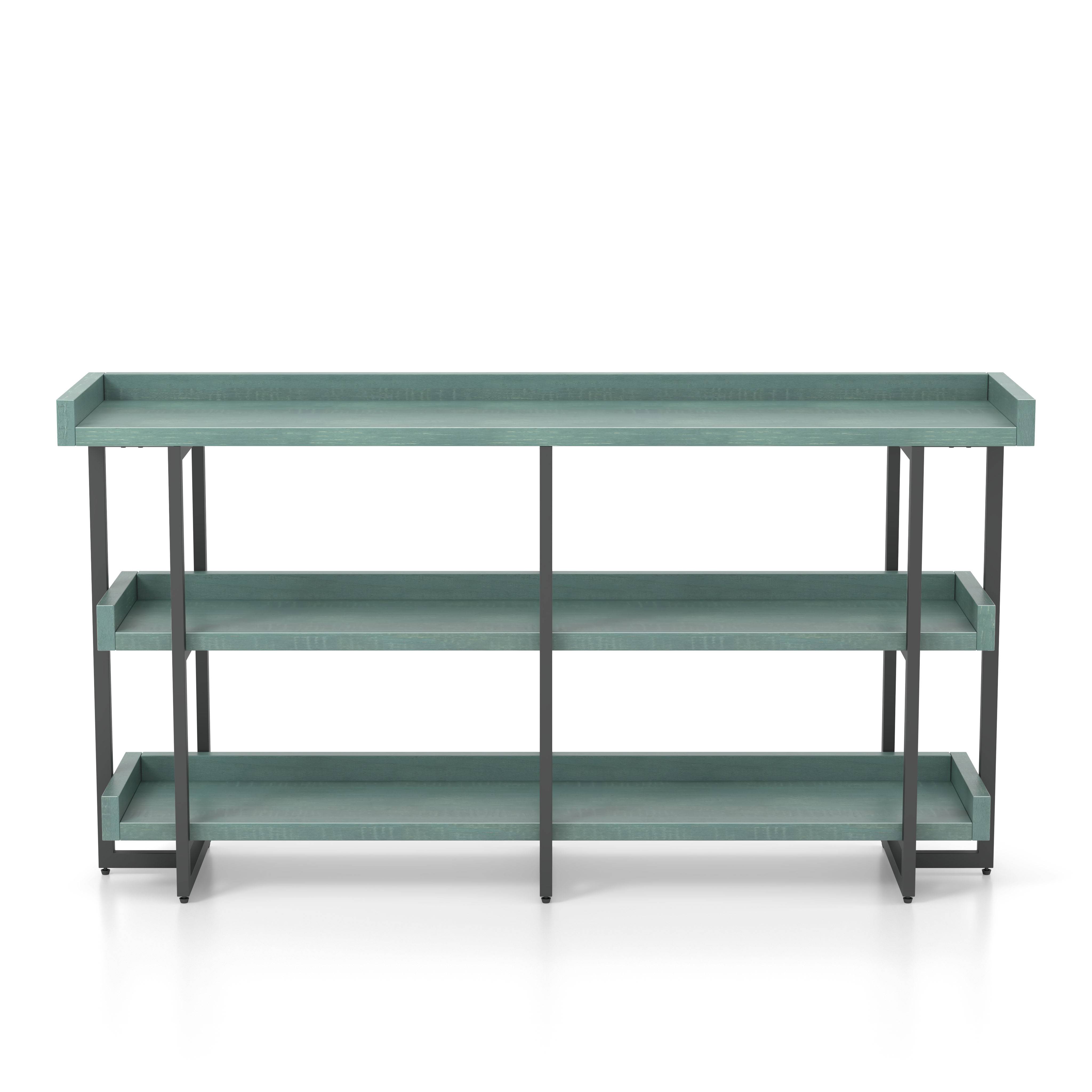 Lackomb 3-Shelf Console Table in Antique Blue