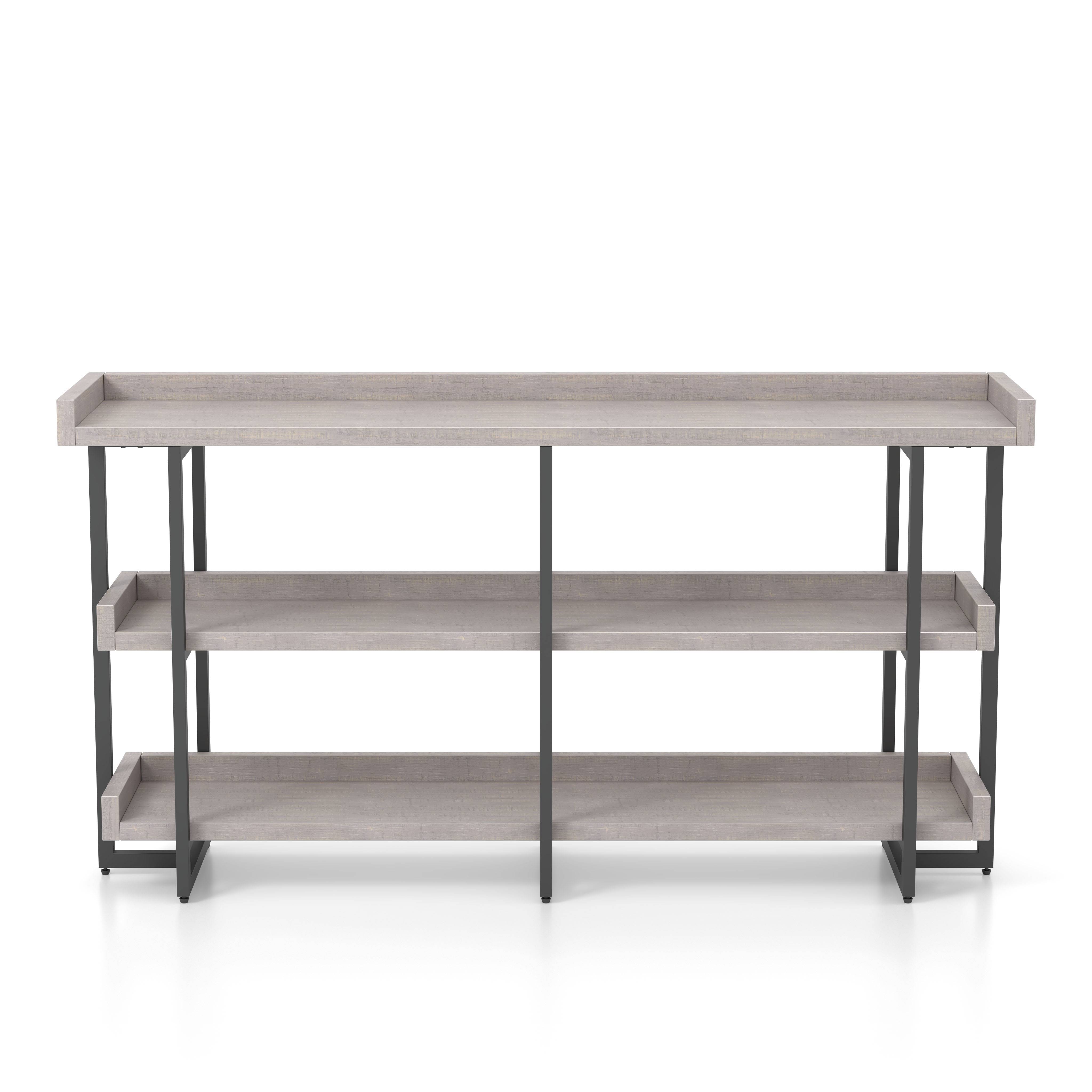 Lackomb 3-Shelf Console Table in Antique Gray