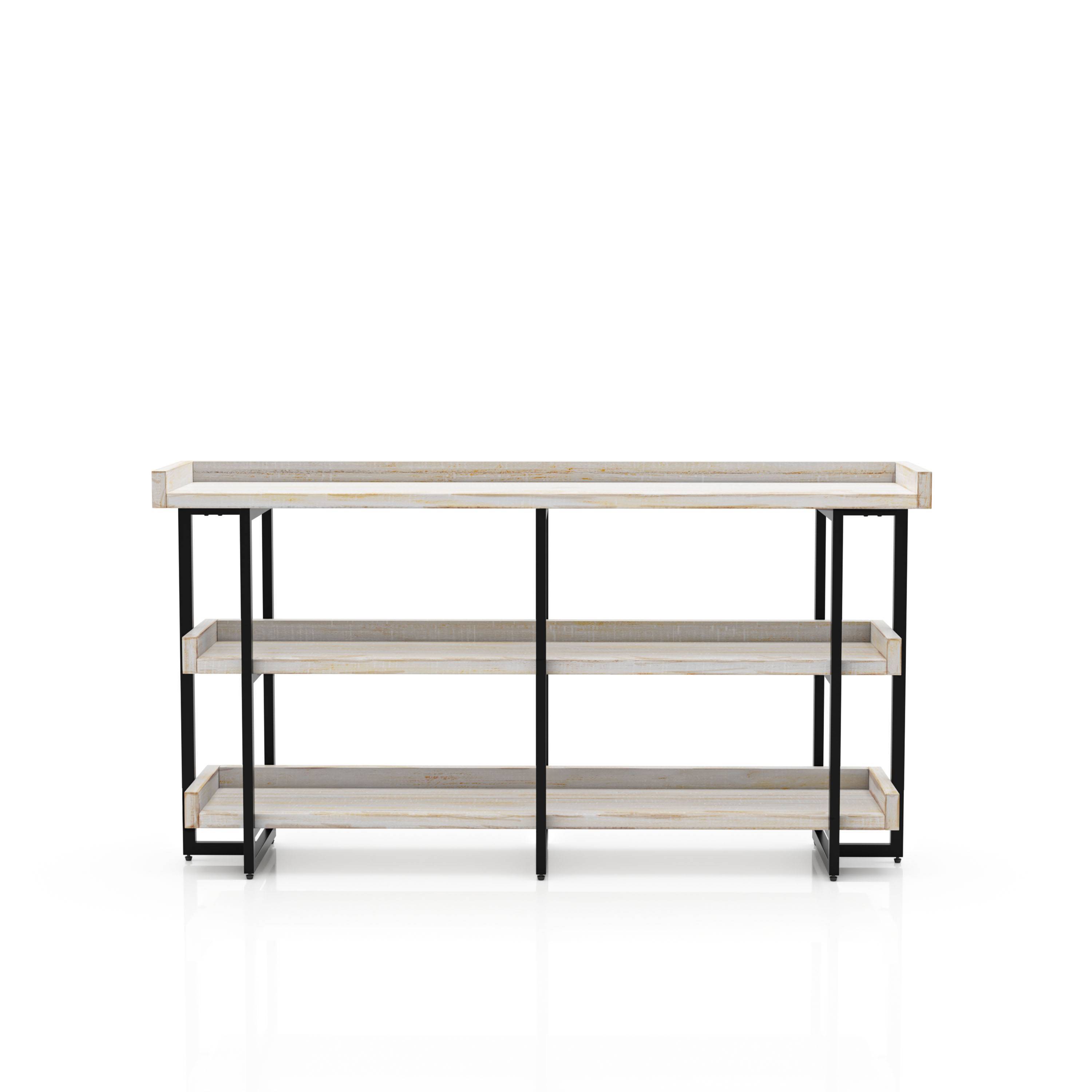 Lackomb 3-Shelf Console Table in Antique White