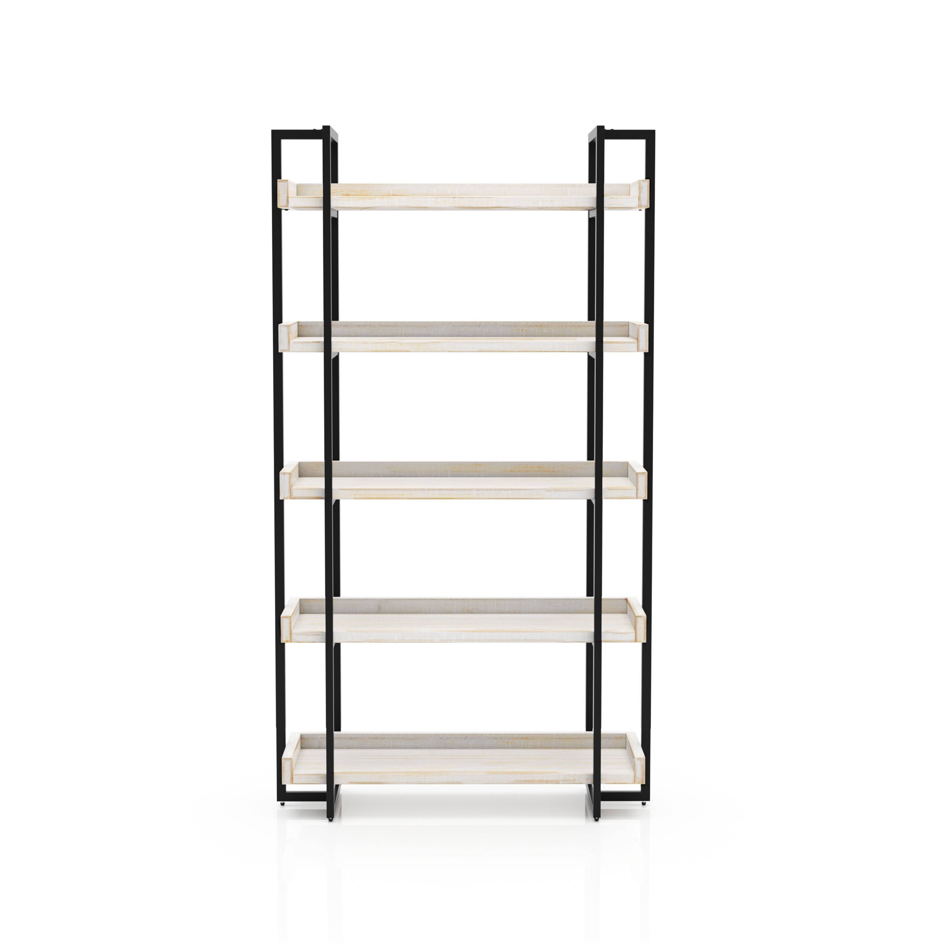 Lackomb 5-Shelf Bookshelf in Antique White