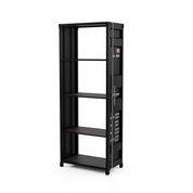 Mandom 4-Shelf Bookcase in Sand Black Powder Coating