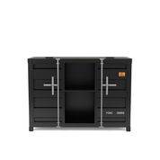 Lionna Sliding Door Console Table in Sand Black