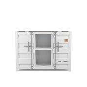 Lionna Sliding Door Console Table in Sand White